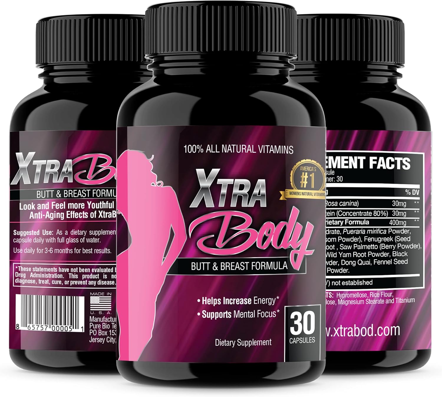 XtraBody Butt Enhancement and Breast Enlargement Supplement