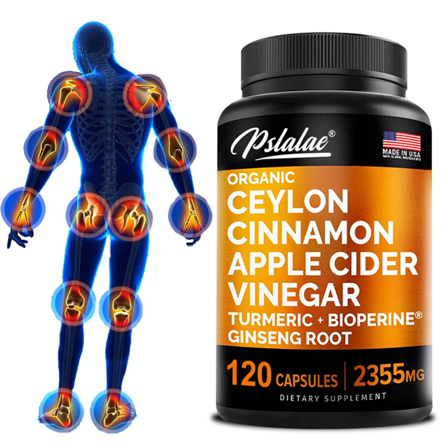 Pslalae Ceylon Cinnamon Apple Cider Vinegar Capsules
