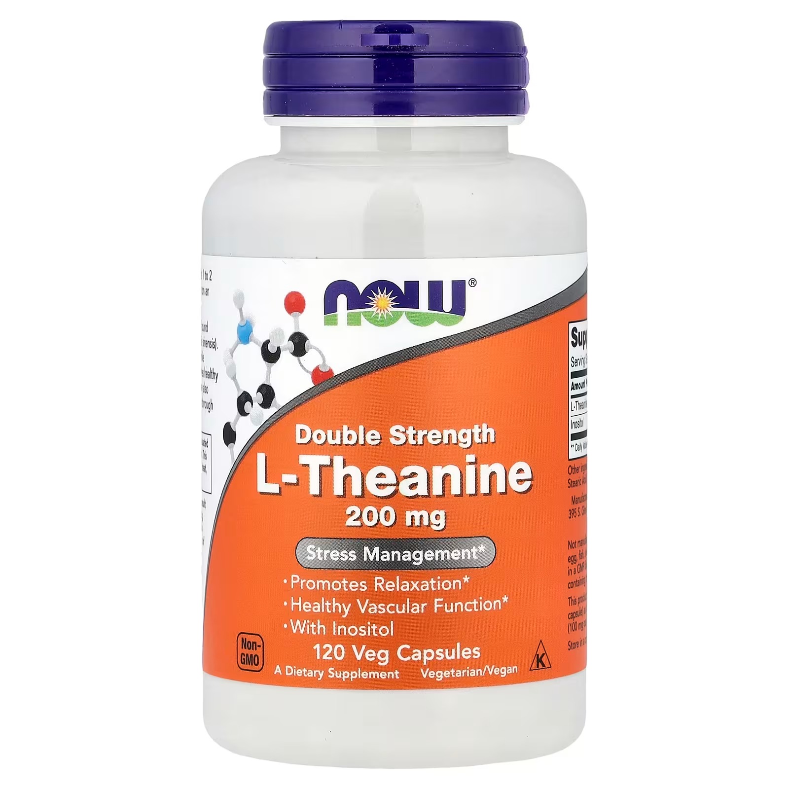 NOW Foods L-Theanine Double Strength 120 Capsules