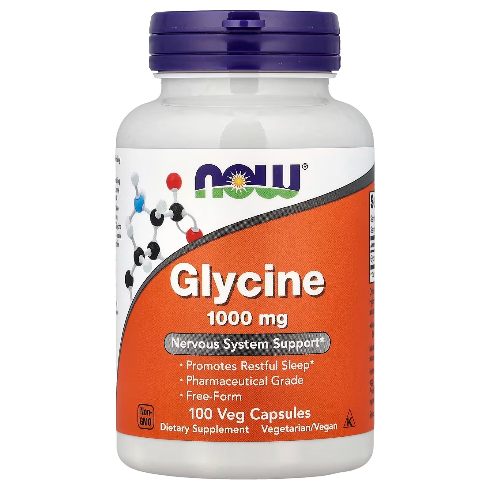 NOW Foods Glycine Promotes Restful Sleep 100  Capsules