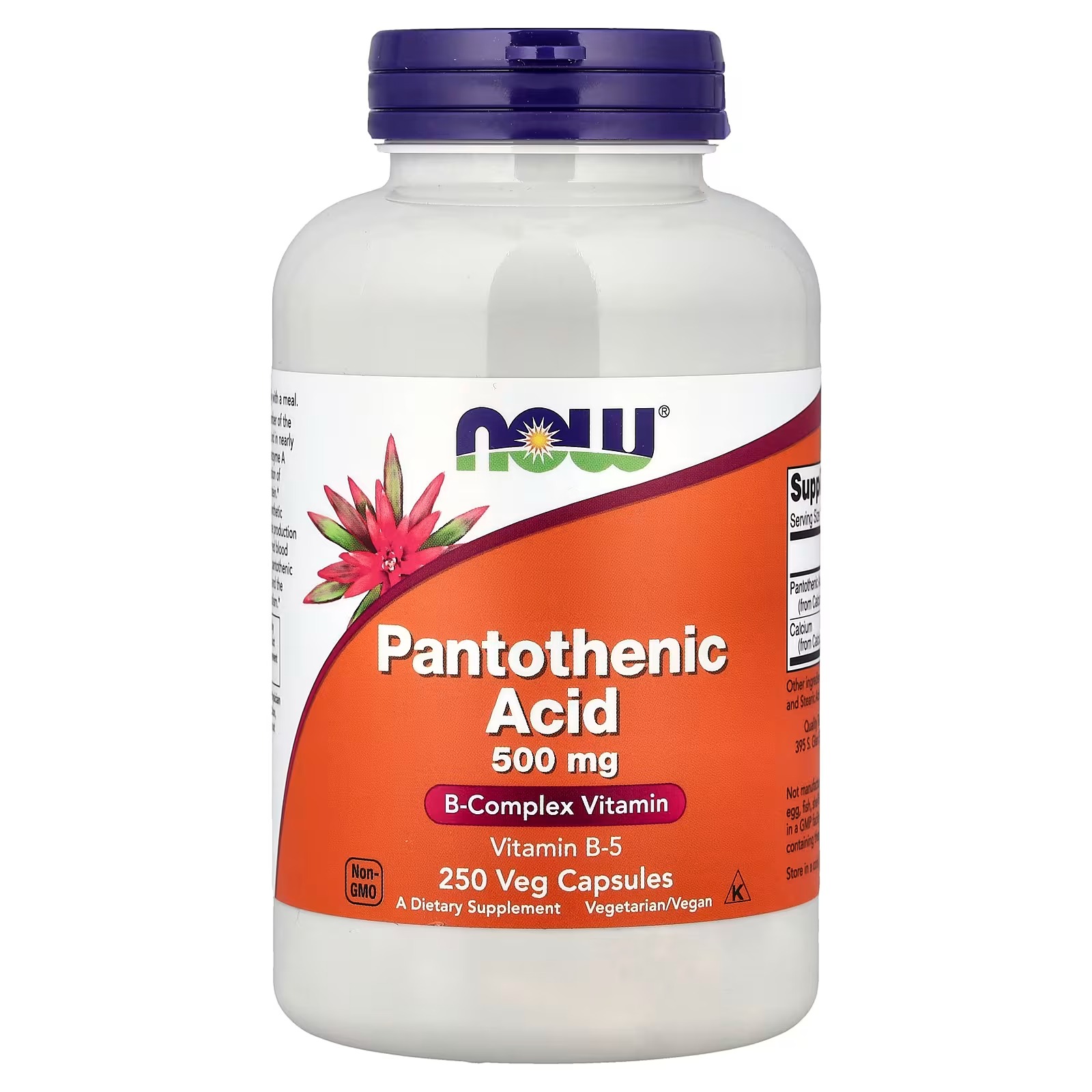 NOW Foods Pantothenic Acid B-Complex Vitamin 250 Capsules