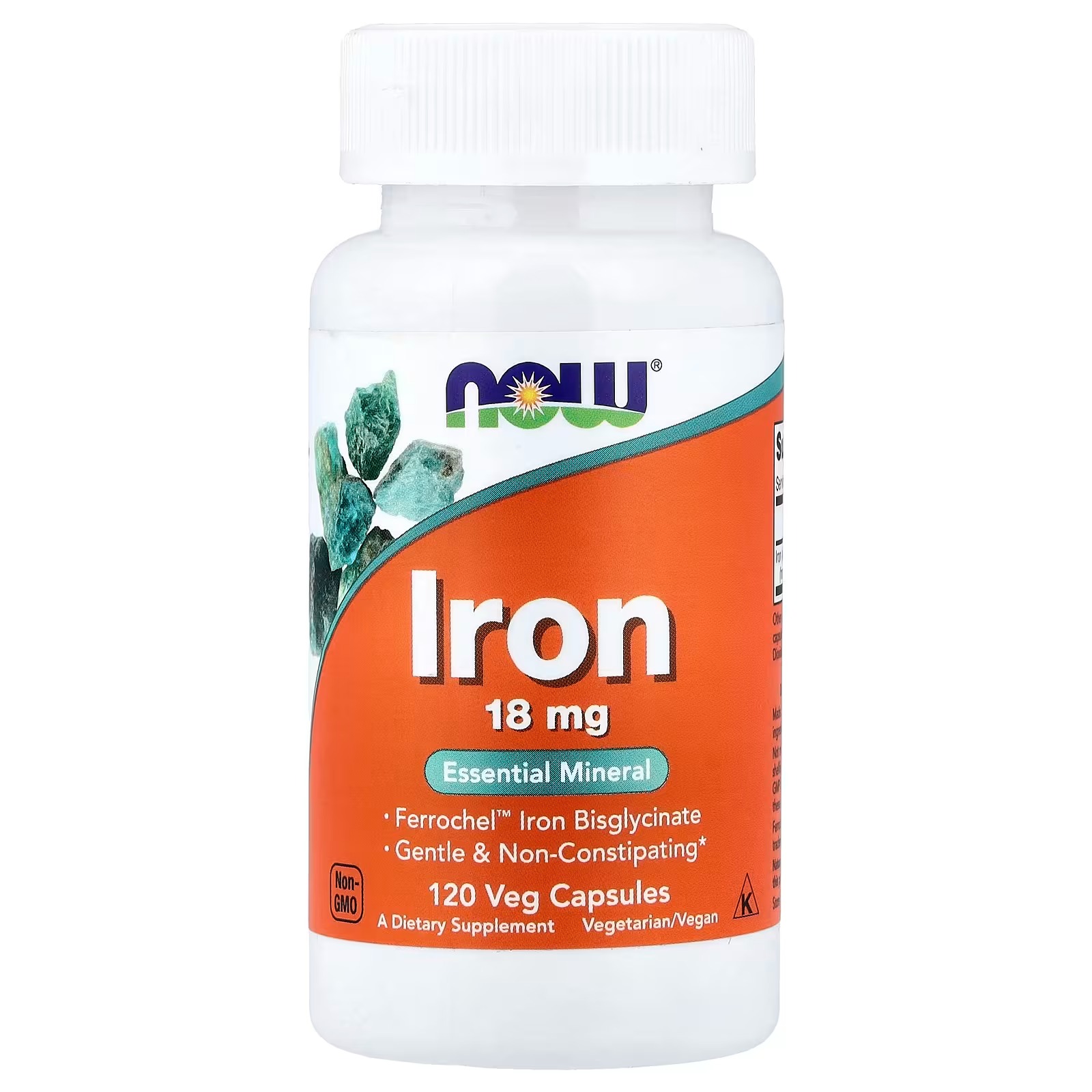 NOW Foods Iron 18 mg Essential Mineral120  Capsules