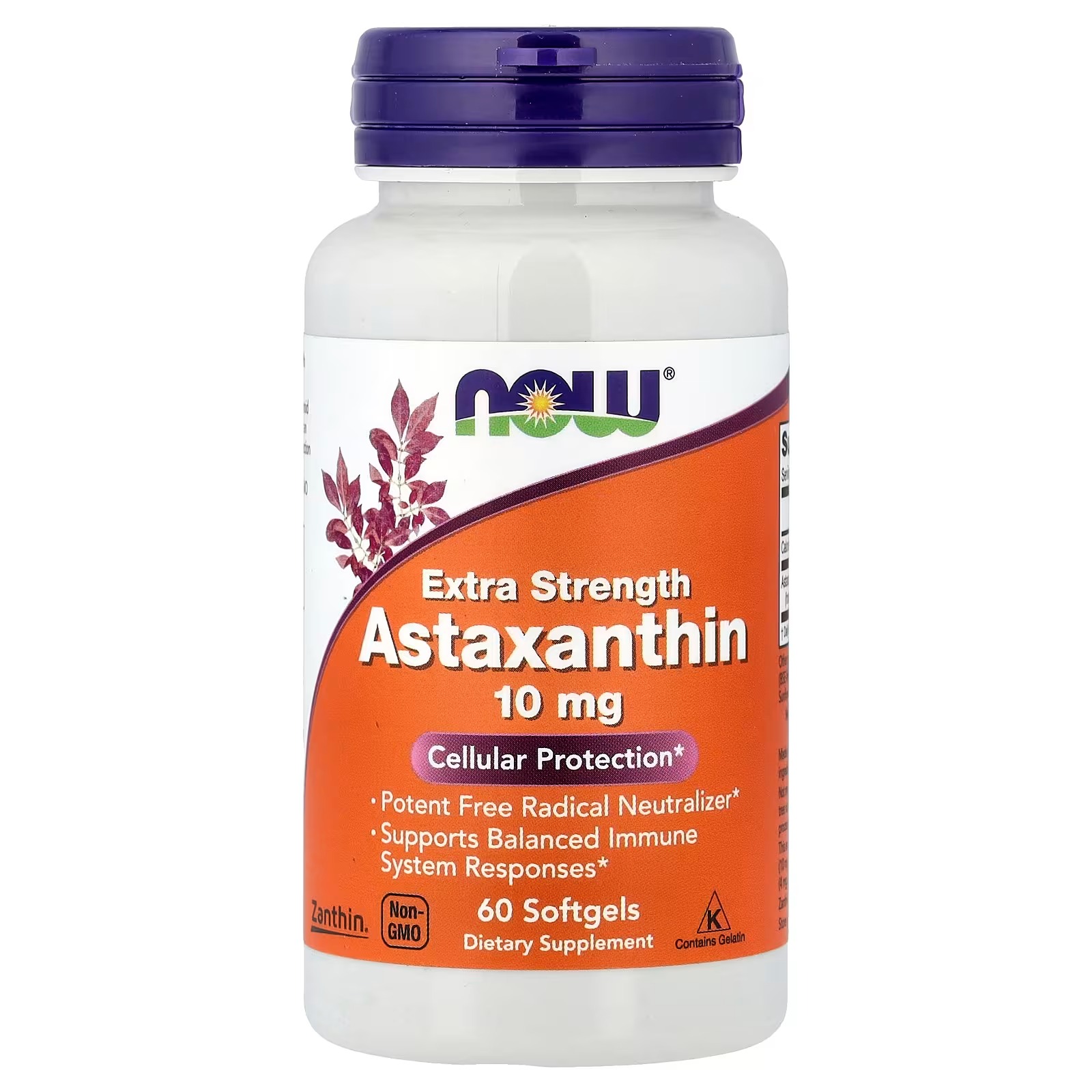 NOW Foods Astaxanthin 10 mg Cellular Protection 60 Softgels