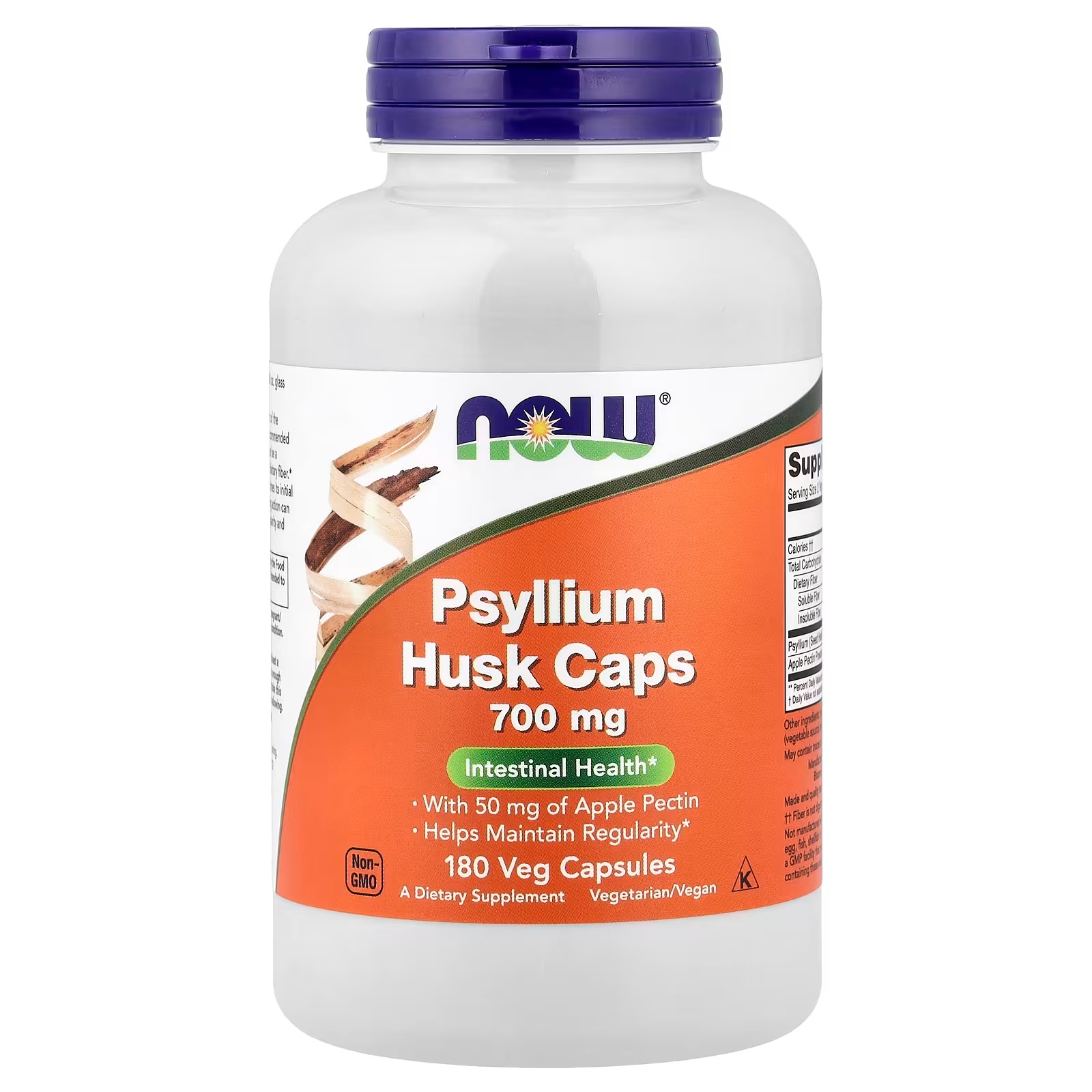 NOW Foods Psyllium Husk Intestinal Health 180 Capsules