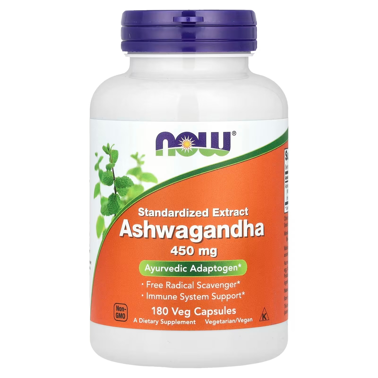 NOW Foods Standardized Extract Ashwagandha, 450 mg 180 Capsules