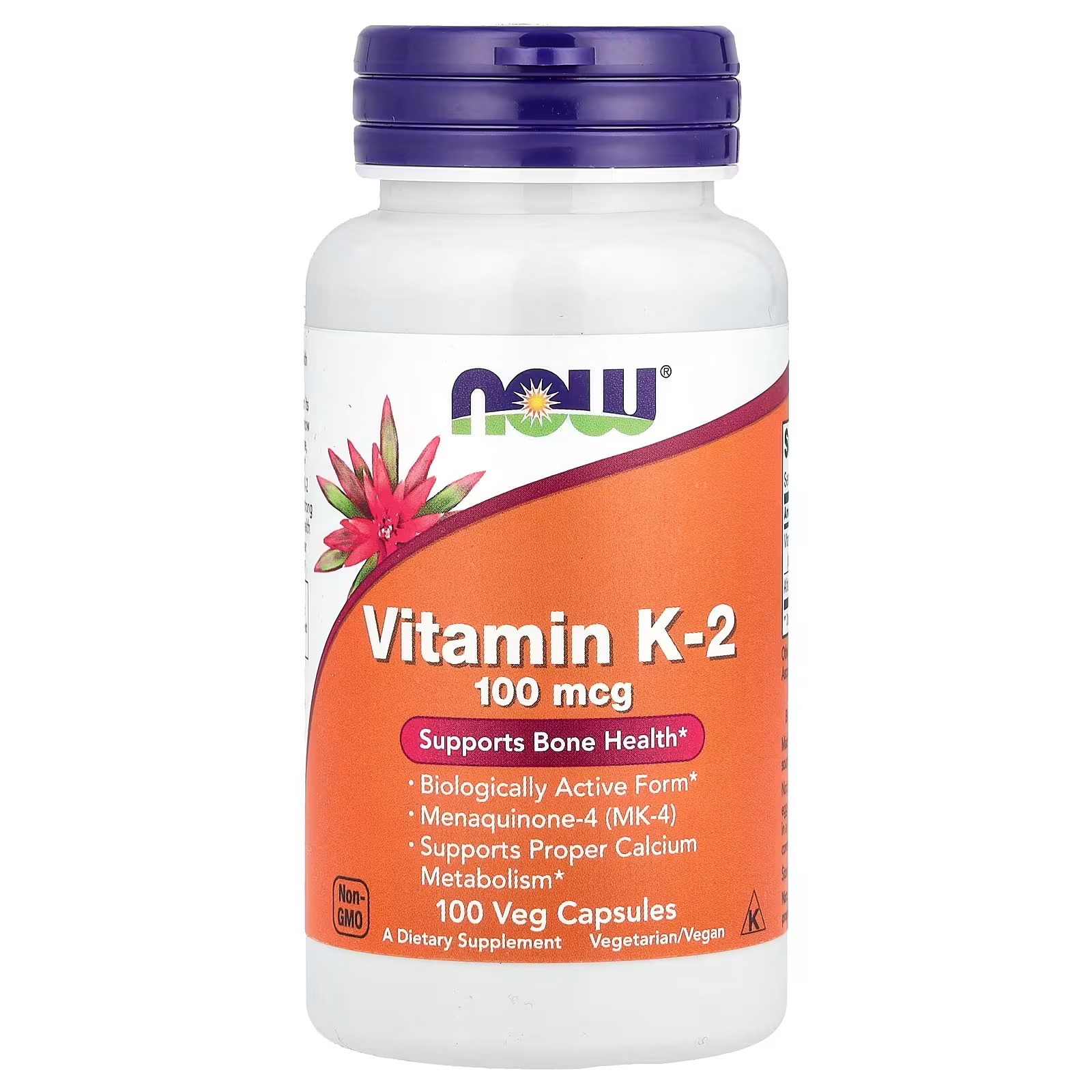 NOW Foods  Vitamin K-2 100 mcg Supports Bone Health 100  Capsules