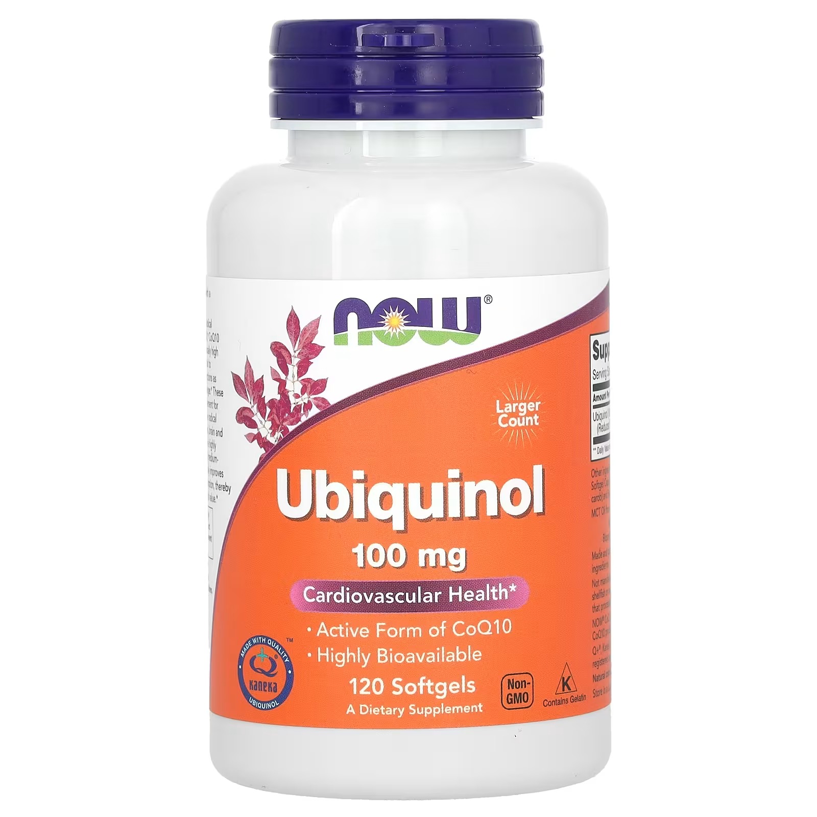 NOW Food, Ubiquinol 100 mg Highly Bioavailable 120 Softgels
