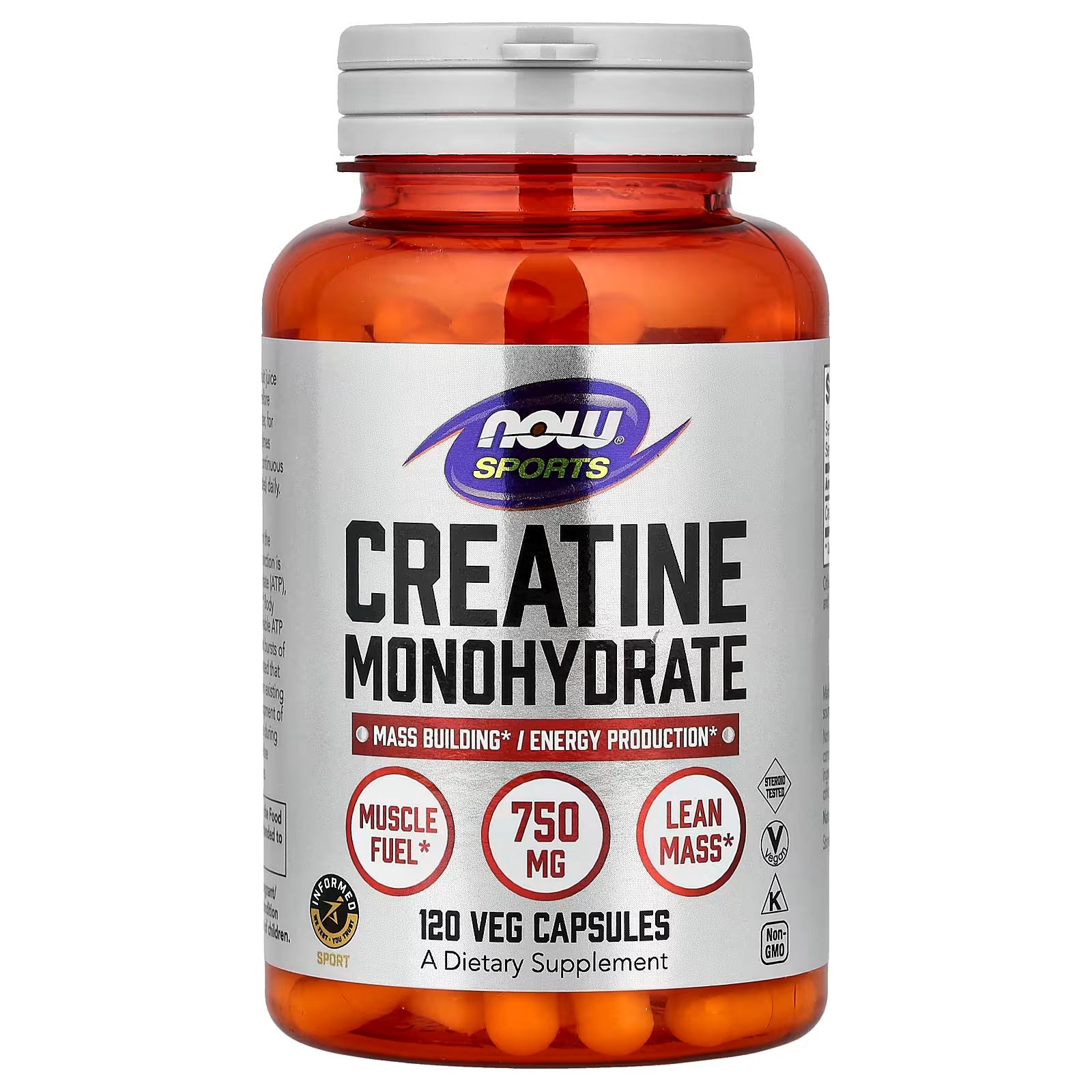 NOW Foods Sports Creatine Monohydrate Muscle Fuel 120 Veg Capsules