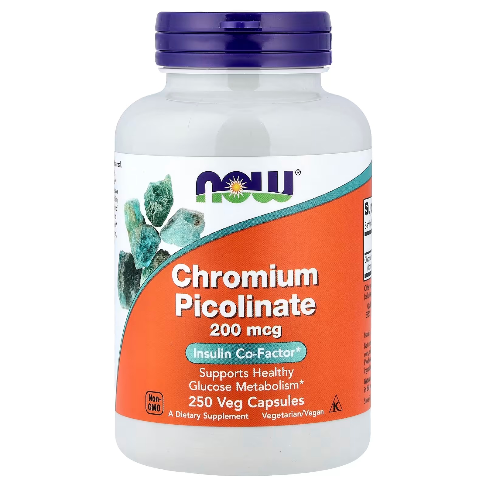 NOW Foods Chromium Picolinate, 200 mcg Insulin Co-Factor 250 Capsules