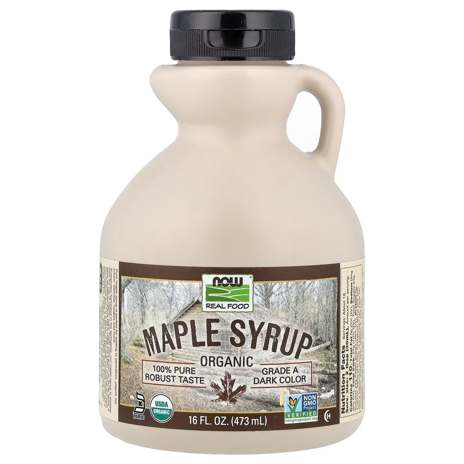 NOW Foods Organic Maple Syrup Grade A Dark Color 473 ml