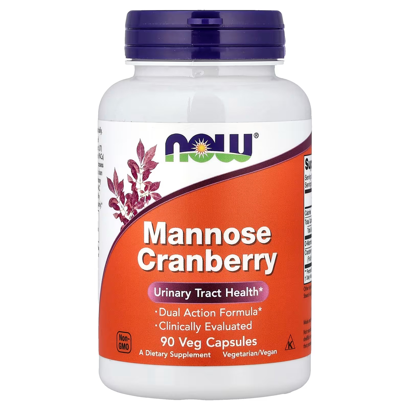 NOW Foods Mannose Cranberry Urinary Tract Health 90 Capsules