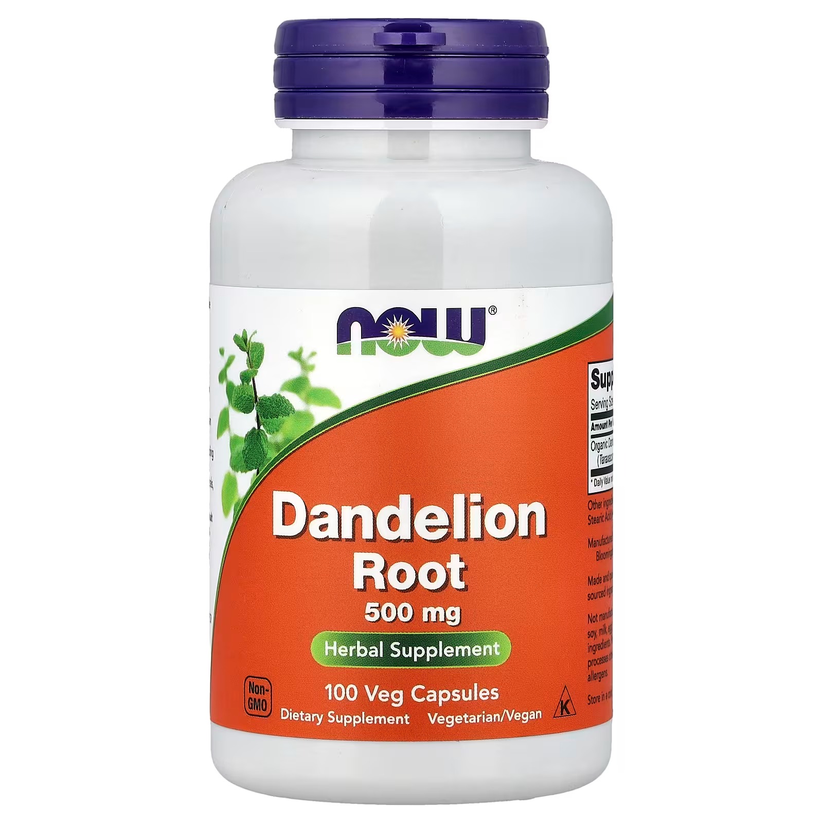NOW Foods Dandelion Root, 500 mg Herbal Supplement 100  Capsules