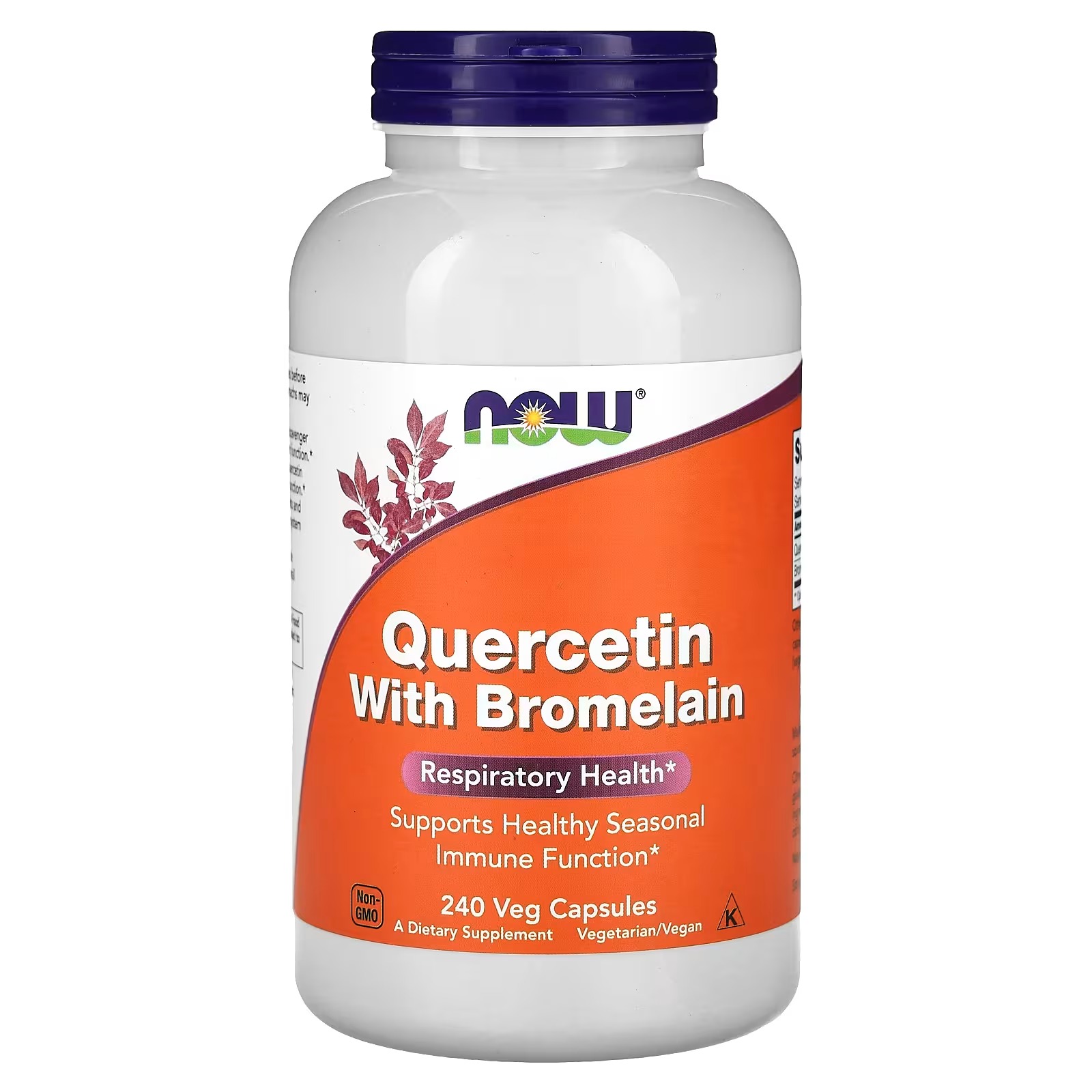 NOW Foods Quercetin with Bromelain Respiratory Health 240 Capsules