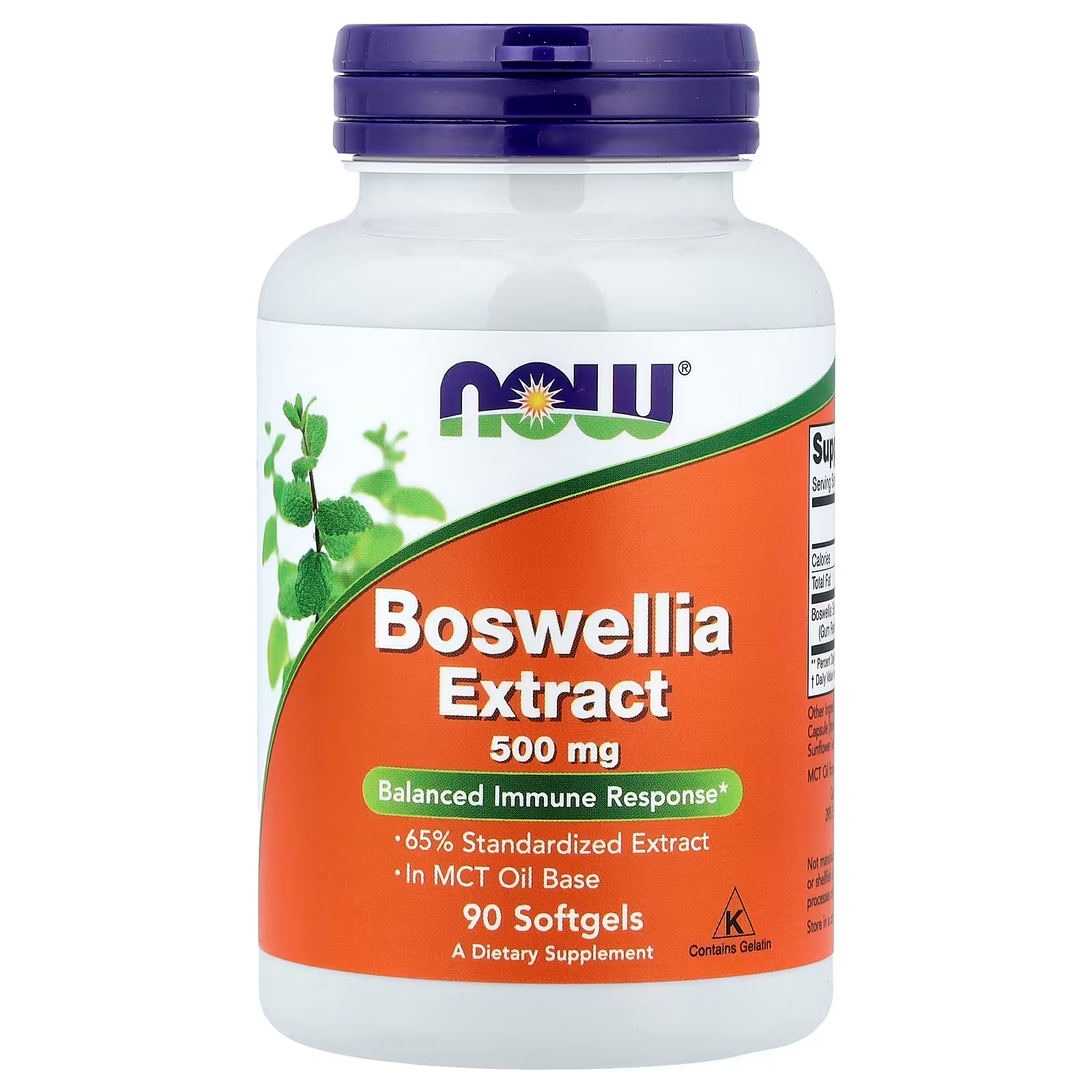 NOW Foods Boswellia Extract 500 mg Balanced Immune Response 90 Softgels