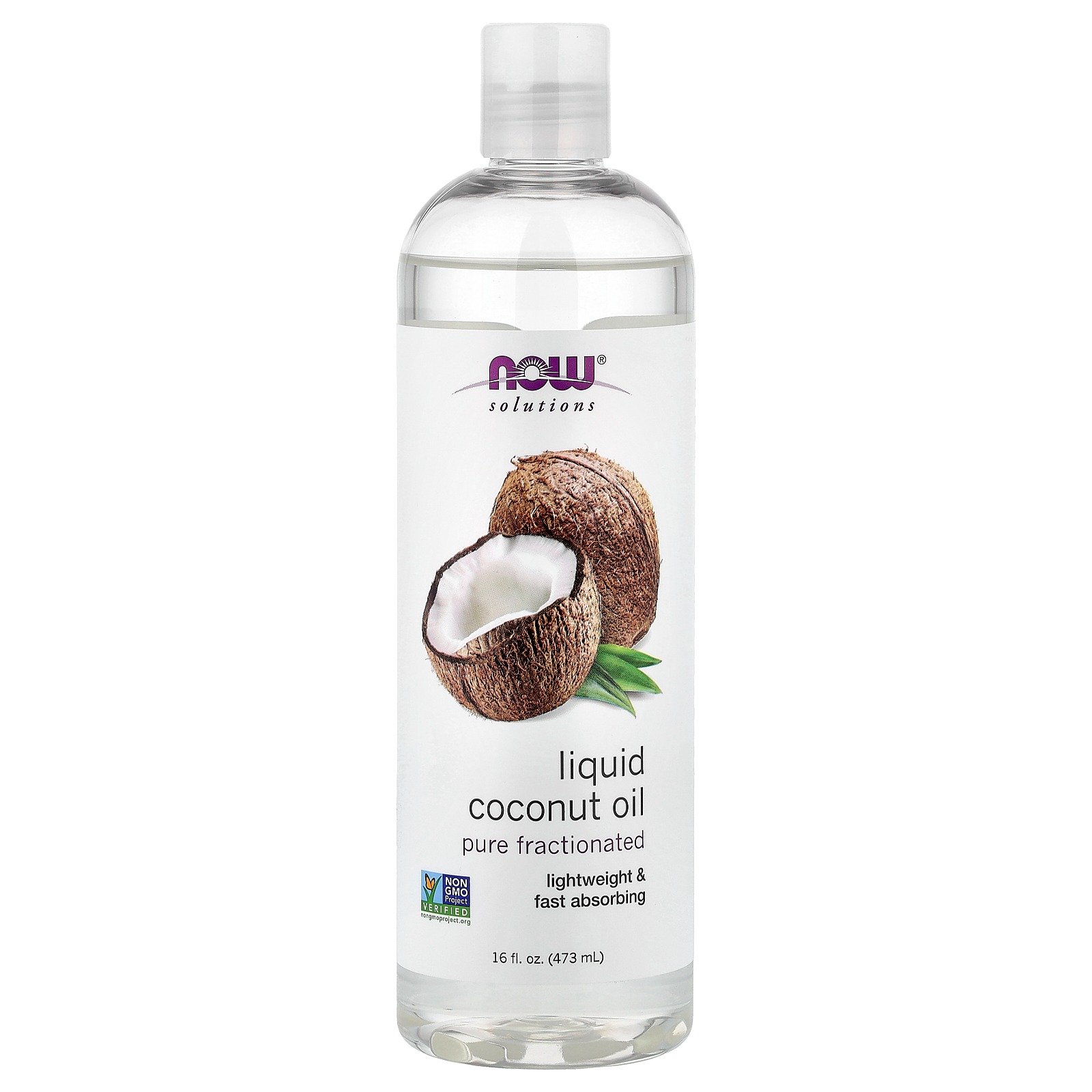 NOW Foods Solutions Liquid Coconut Oil Pure Fractionated 473 ml