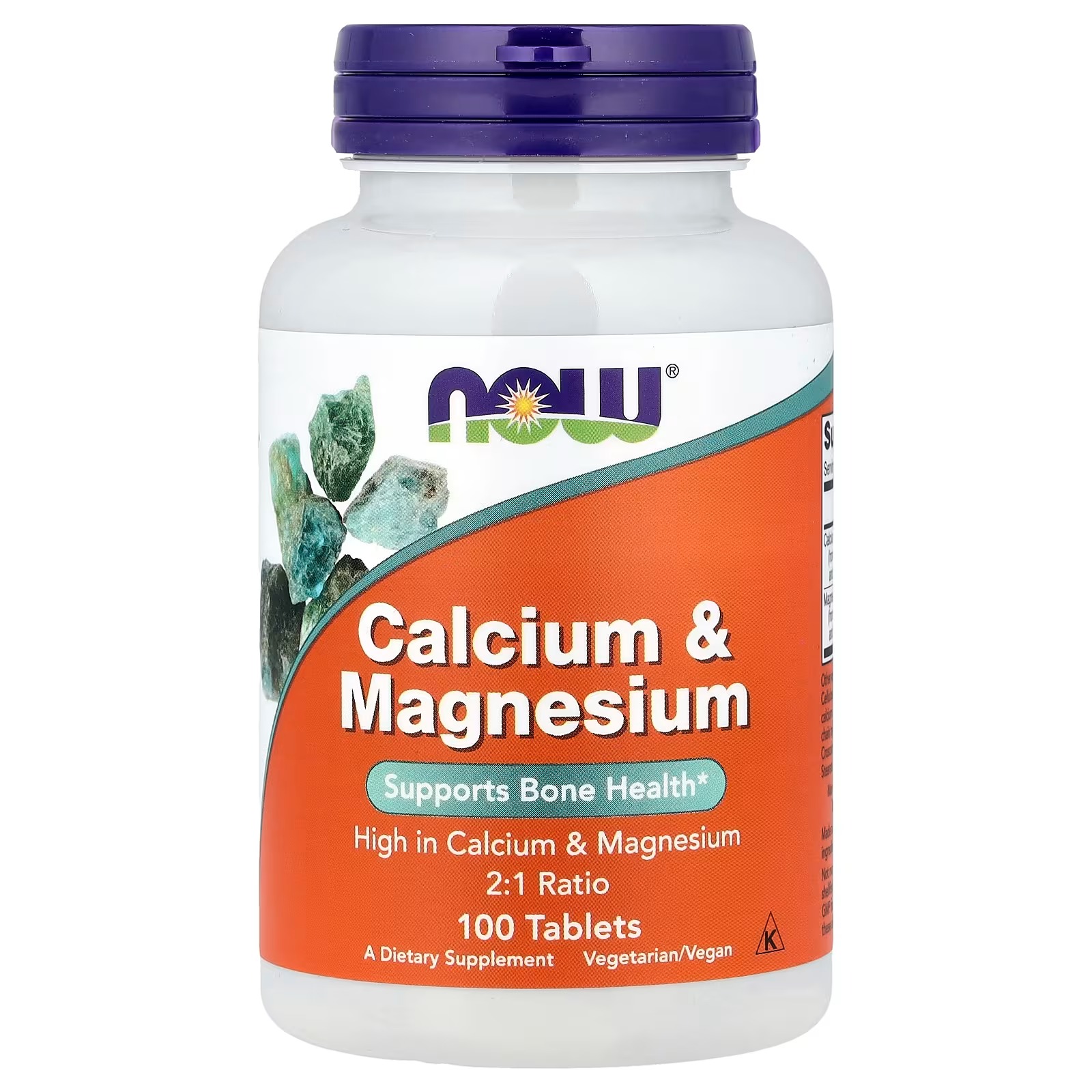 NOW Foods Calcium & Magnesium Supports Bone Health 100 Tablets