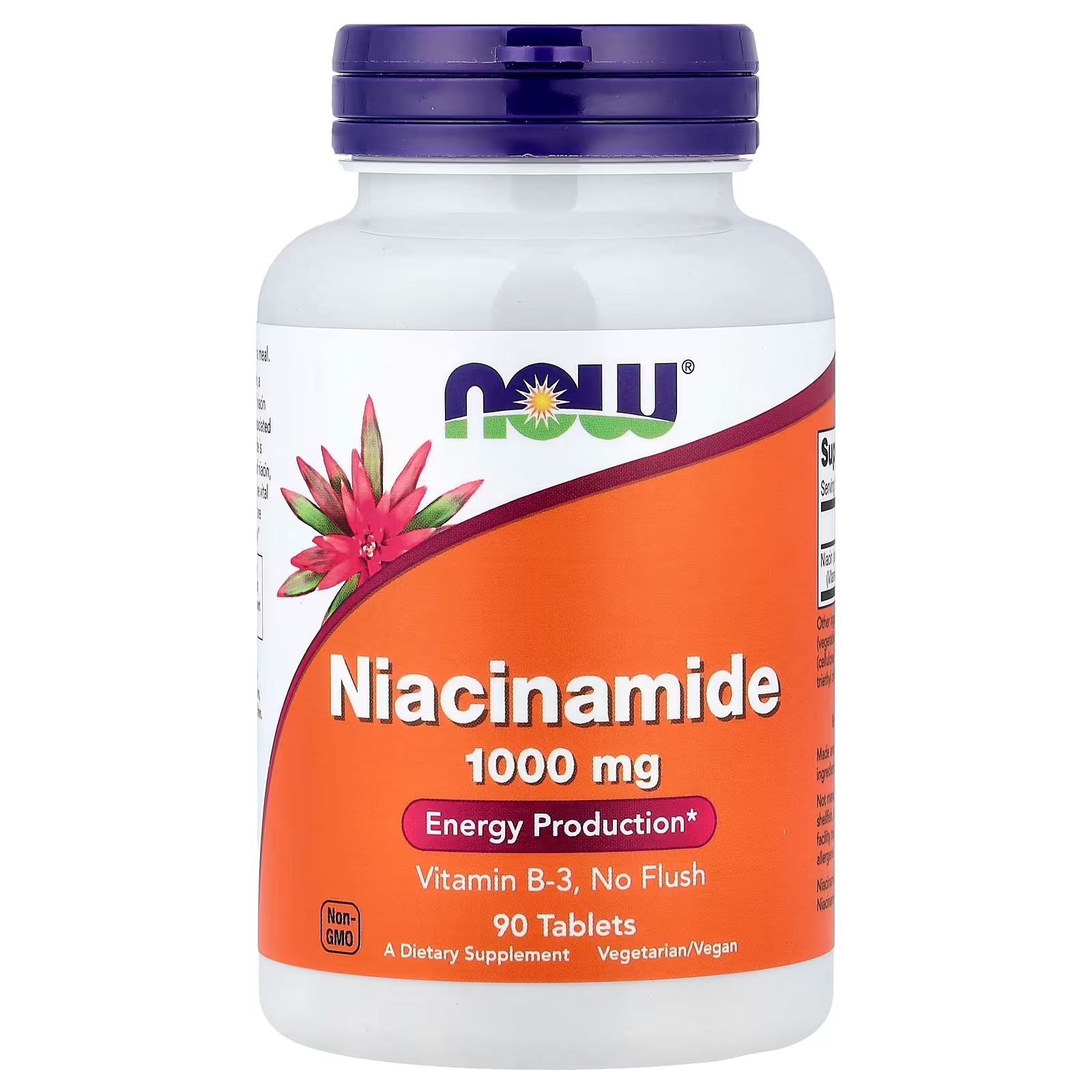 NOW Foods Niacinamide 1,000 mg Energy Production 90 Tablets