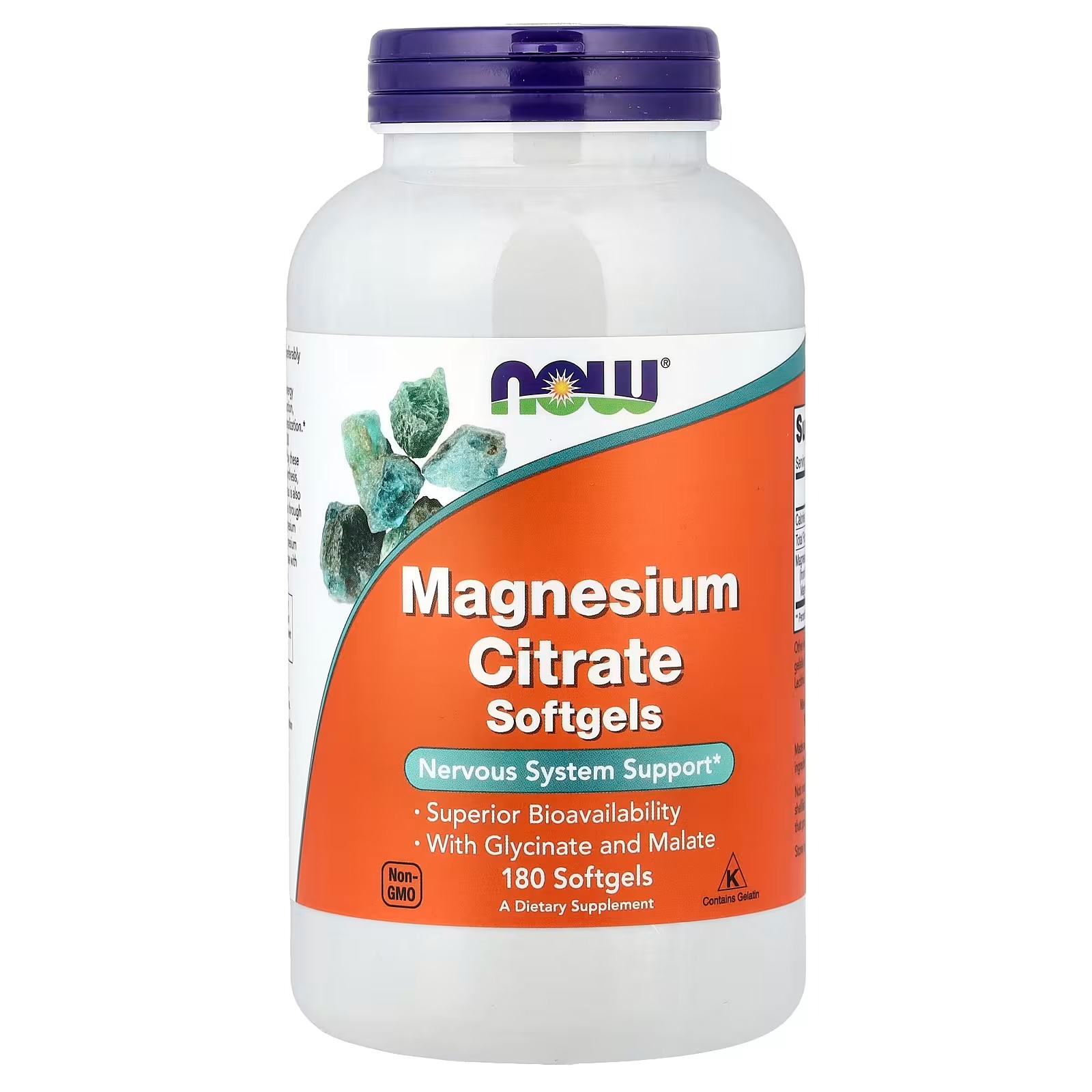 NOW Foods Magnesium Citrate Superior Bioavailability 180 Softgels