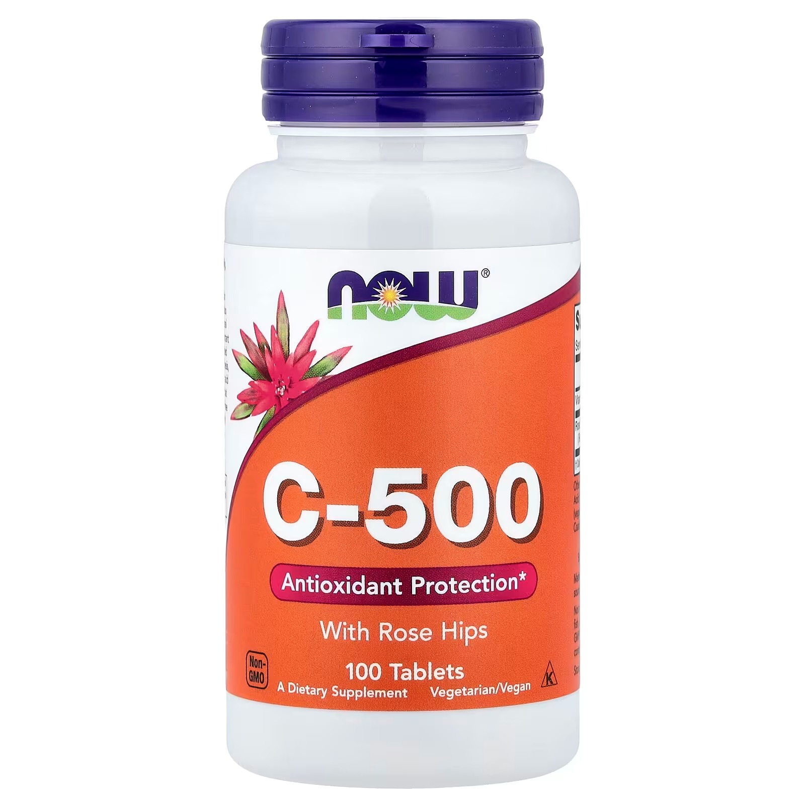 NOW Foods C-500 With Rose Hips Antioxidant Protection 100 Tablets