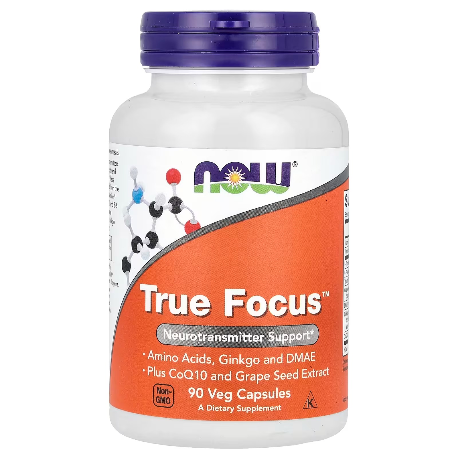 NOW Foods True Focus Amino Acids Ginkgo and DMAE 90  Capsules