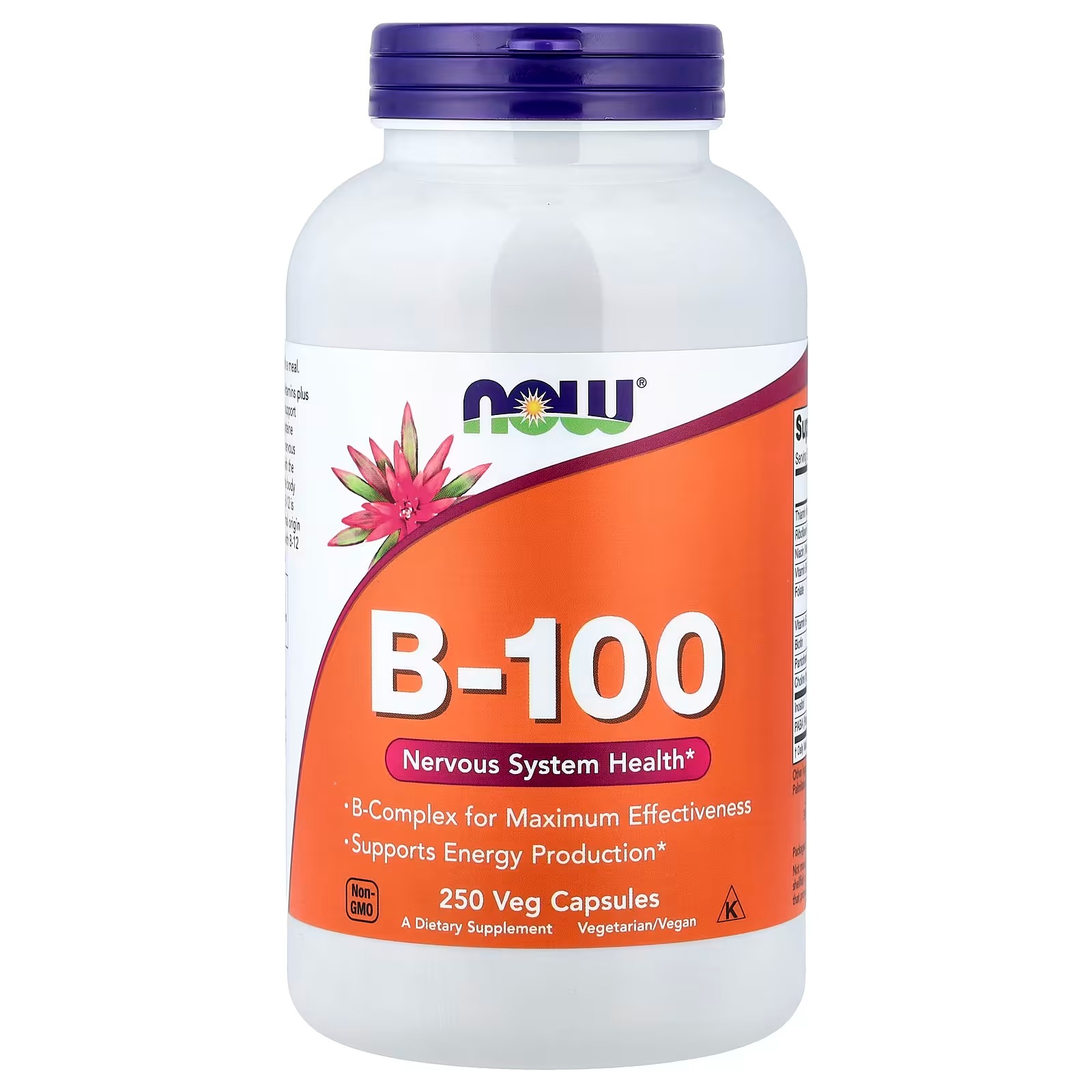 NOW Foods B-100 B-Complex For Maximum Effectiveness 250 Capsules