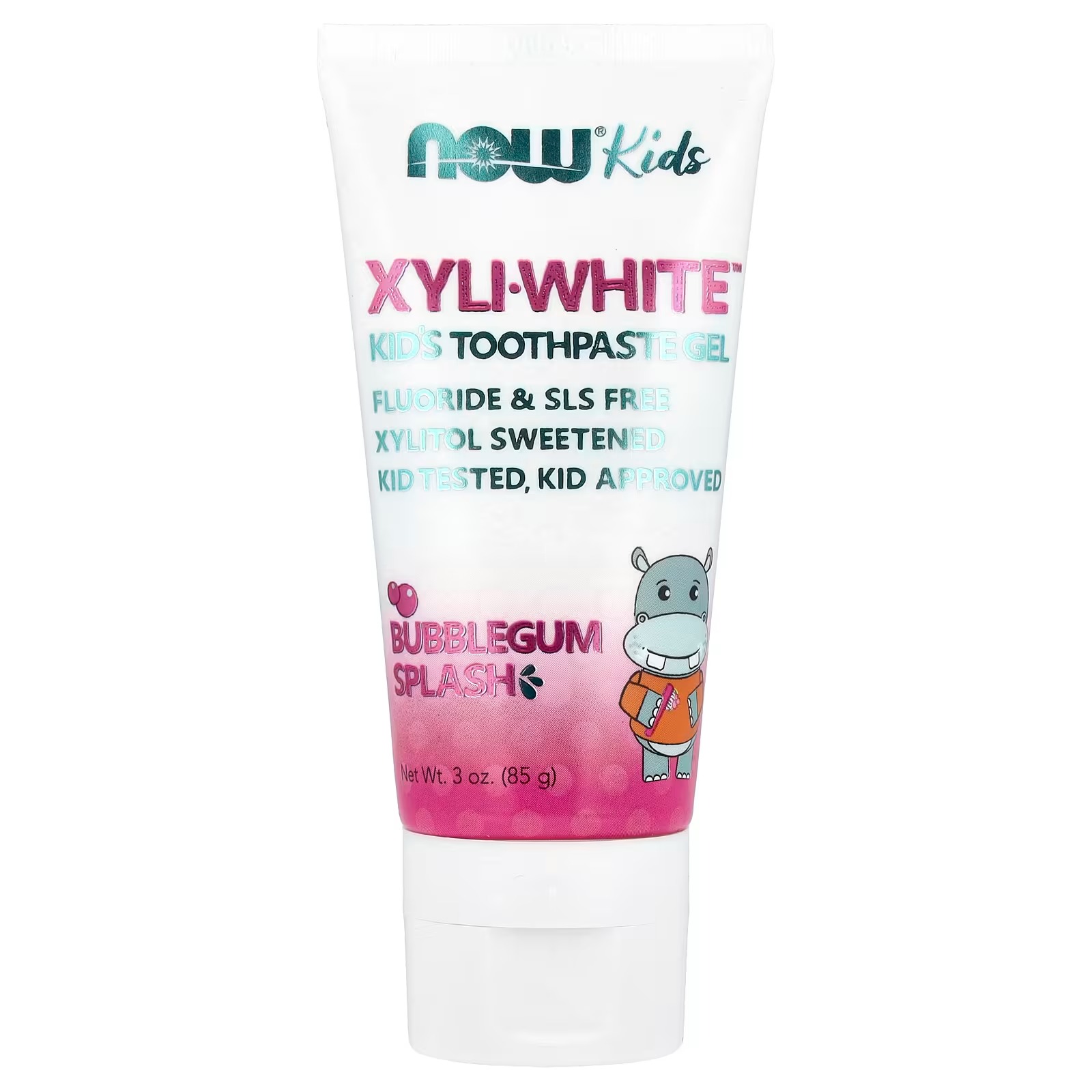 NOW Foods Xyli-White™Kid's Toothpaste Gel Bubblegum Splash 85 g