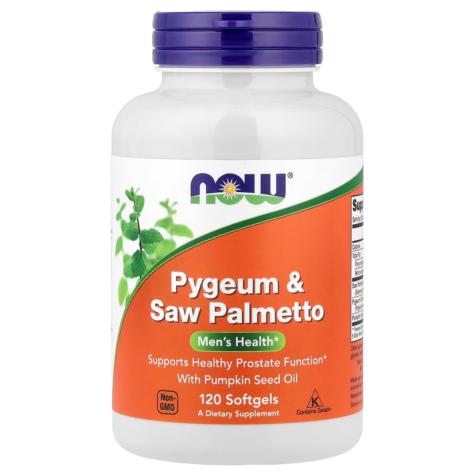 NOW Foods Pygeum & Saw Palmetto With Pumpkin Seed Oil 120 Softgels