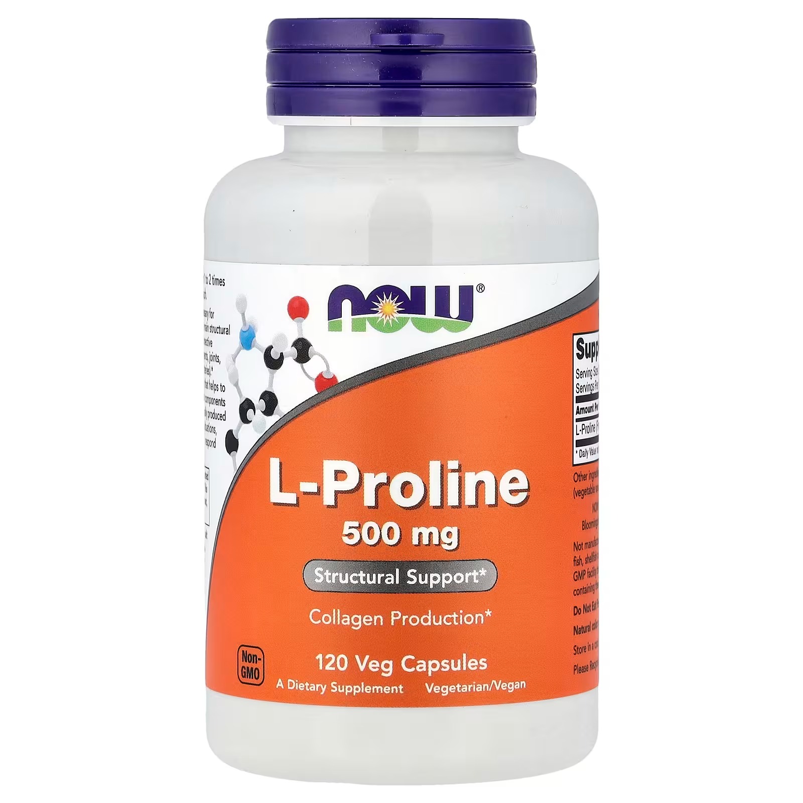 NOW Foods L-Proline Collagen Production 120 Capsules
