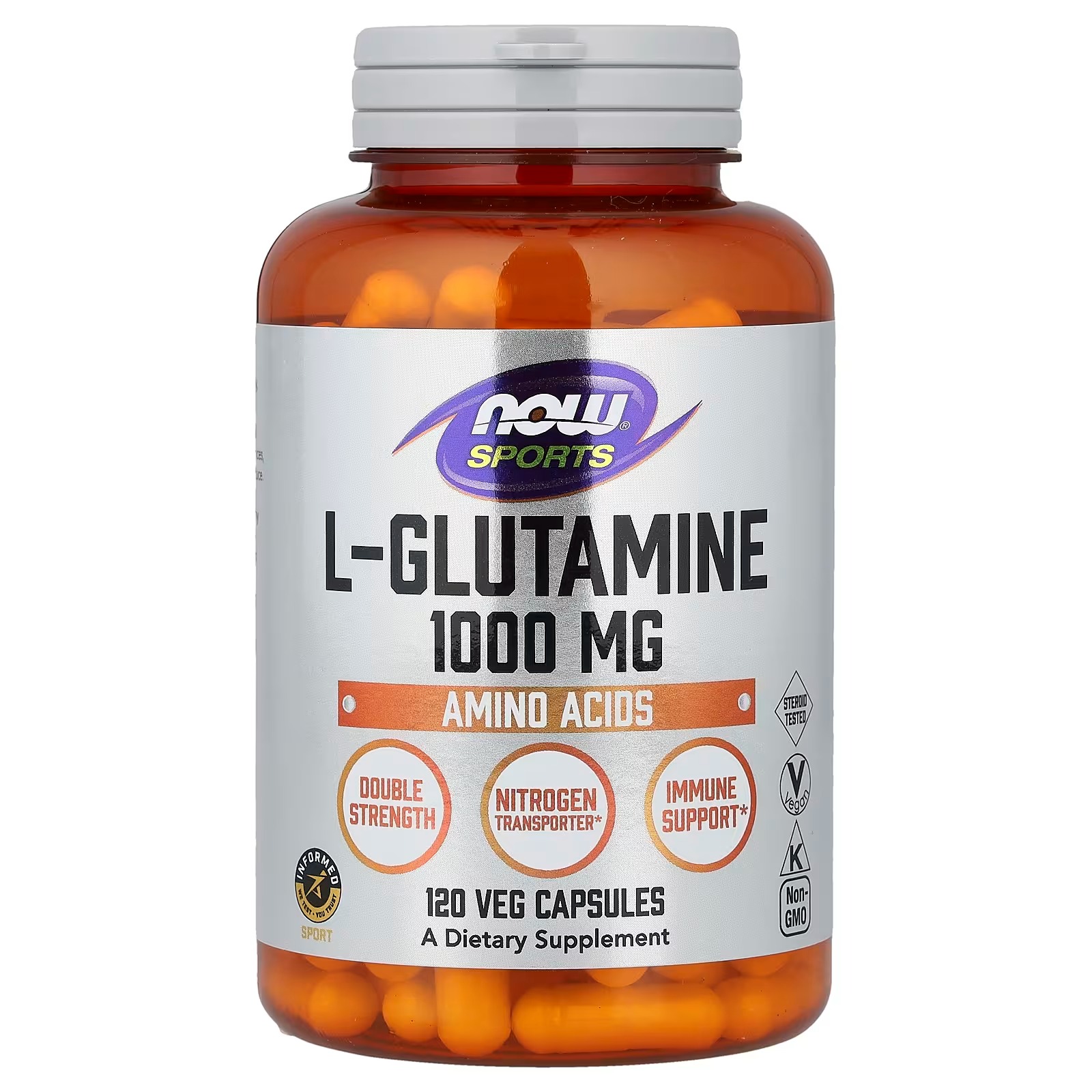 NOW Foods Sports, L-Glutamine 1,000 mg 120 Veg Capsules