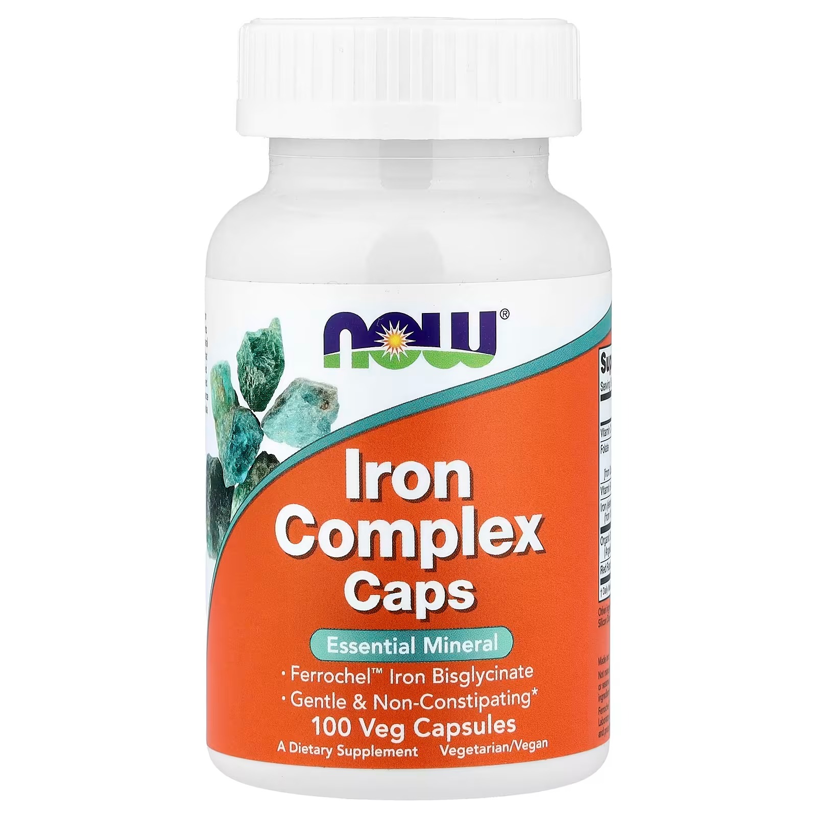 NOW Foods Iron Complex Ferrochel™ Iron Bisglycinate 100 Capsules