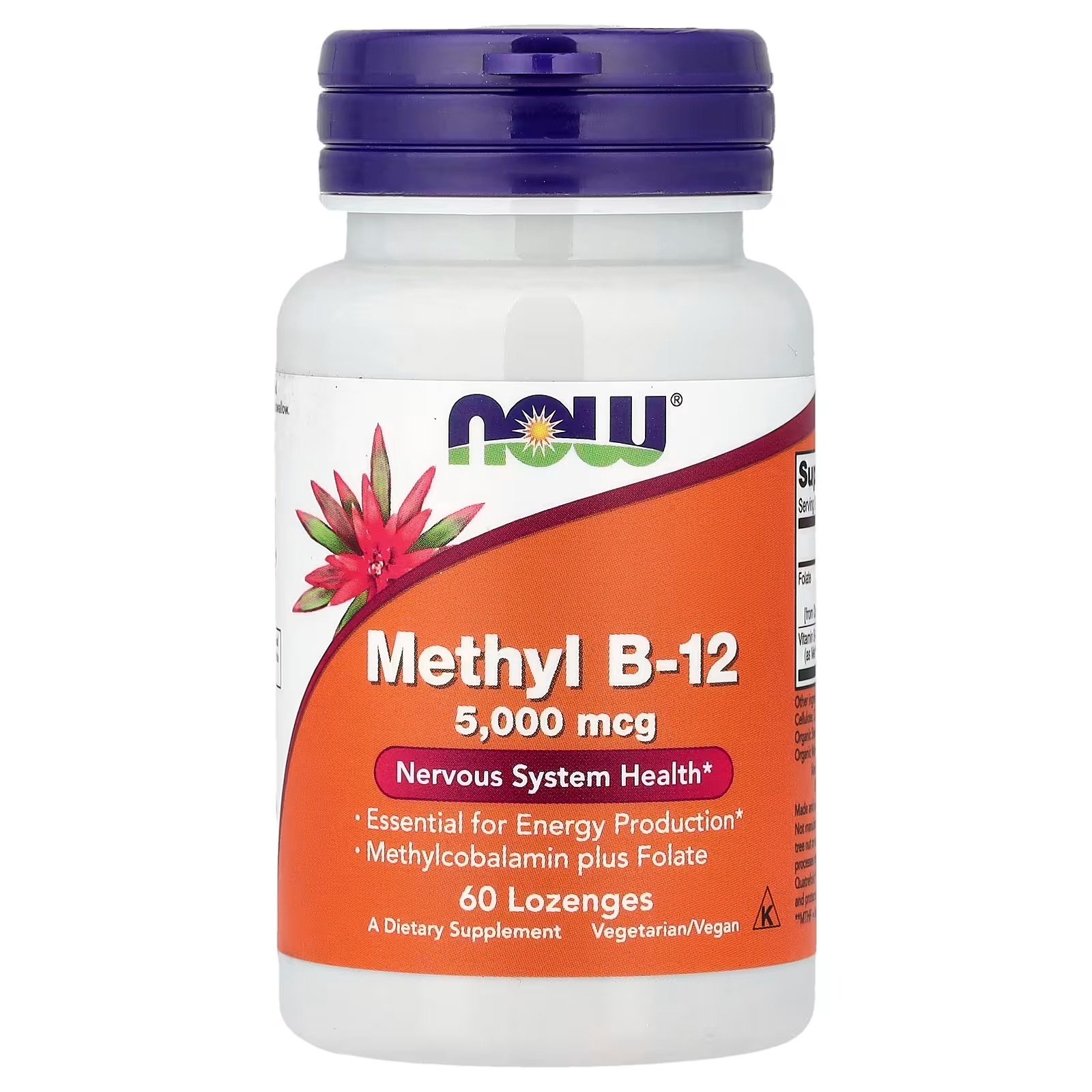 NOW Foods Methyl B-12 Essential For Energy Production 60 Capsules