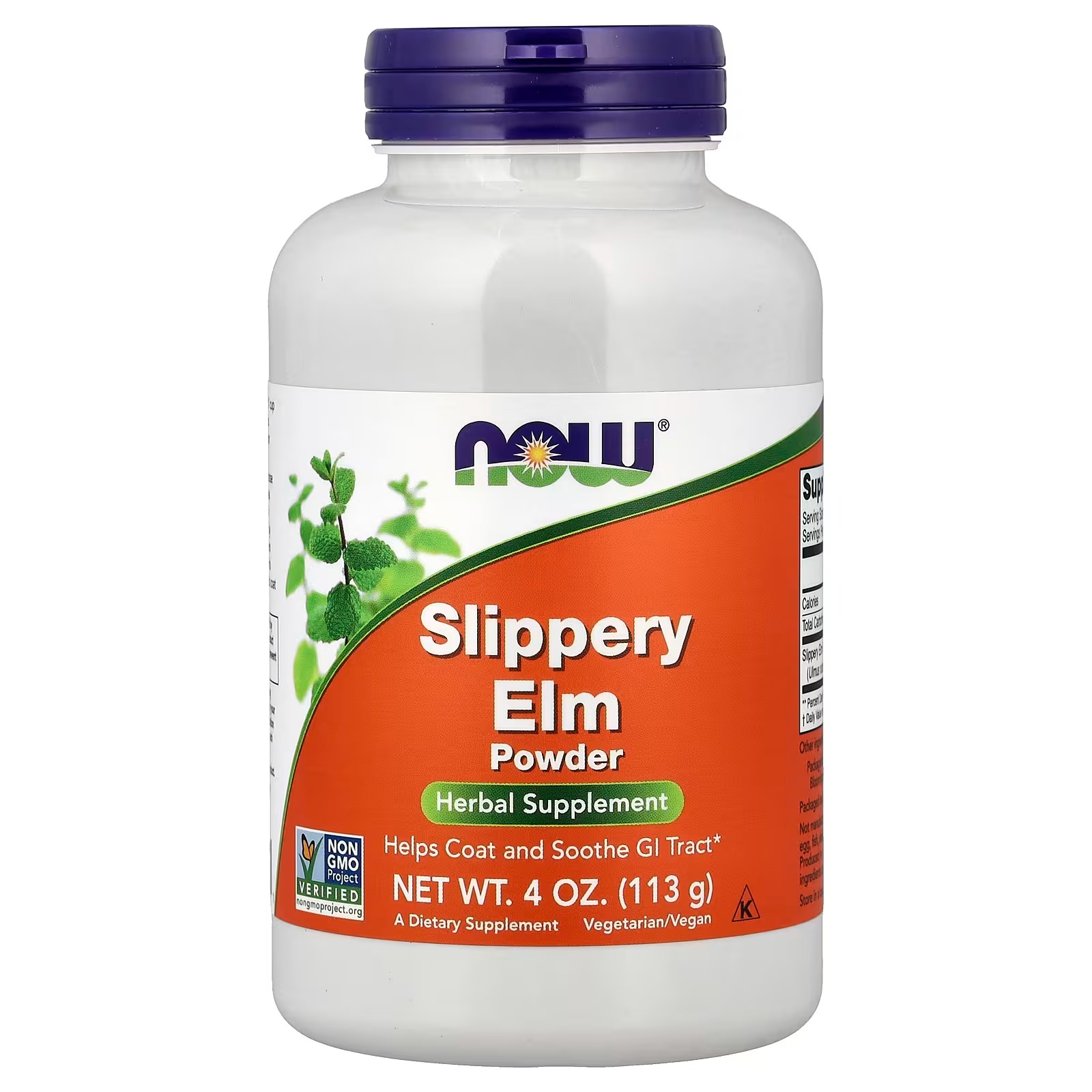 NOW Foods Slippery Elm Helps Coat and Soothe GI Tract Powder 113 g