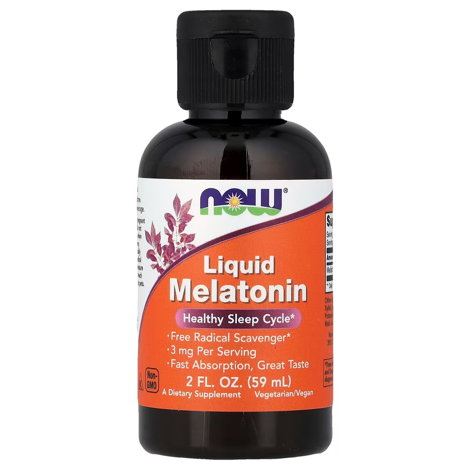 NOW Foods Liquid Melatonin Healthy Sleep Cycle 59 ml