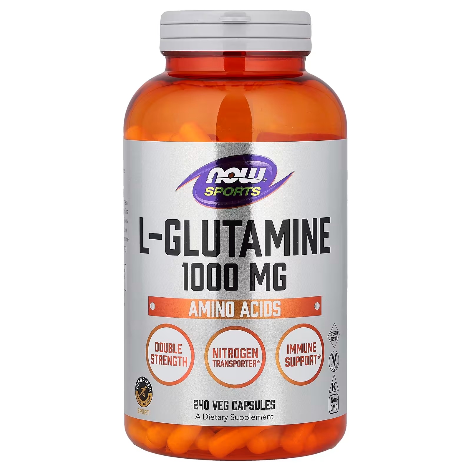 NOW Foods Sports L-Glutamine 1,000 mg 240 Capsules