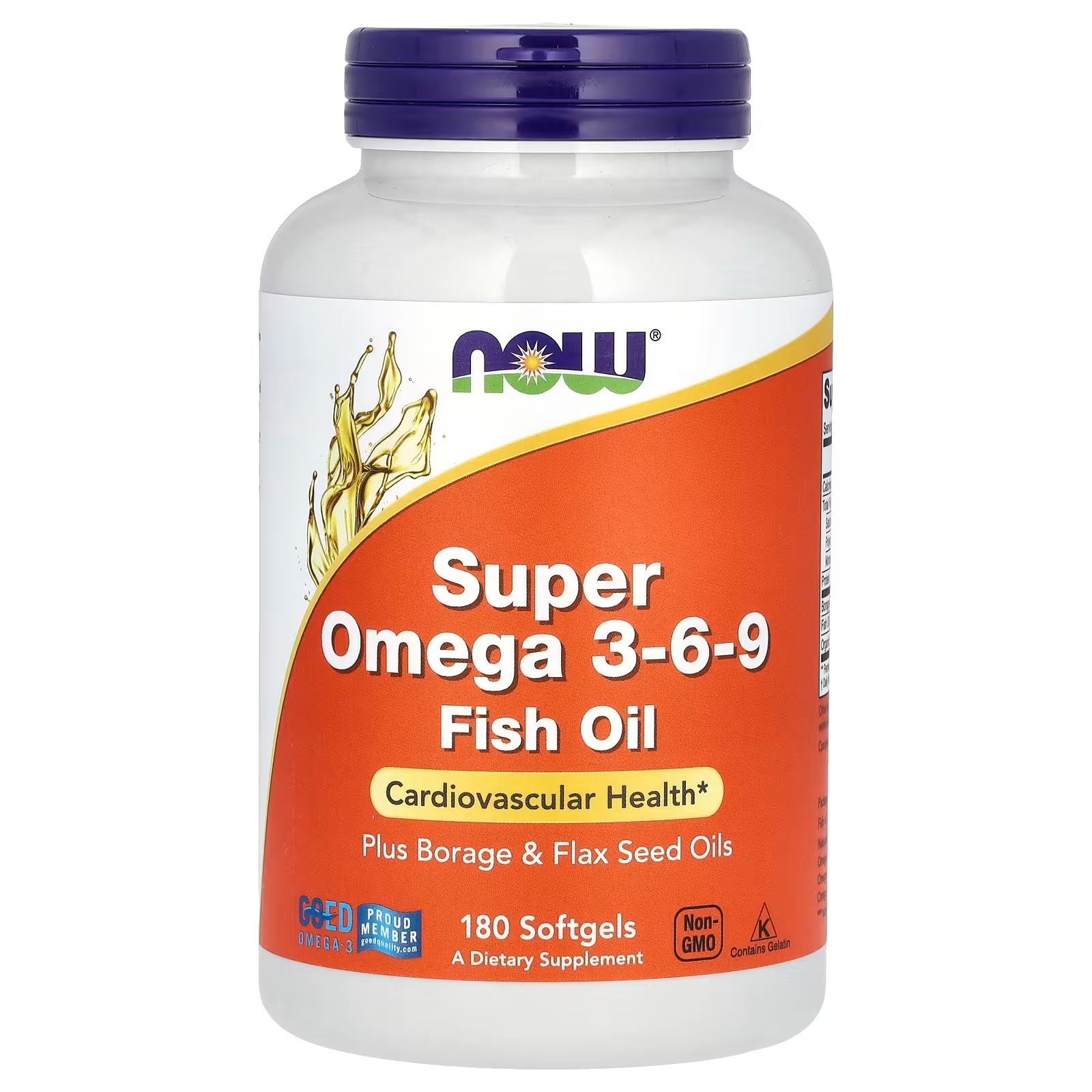 NOW Foods Super Omega 3-6-9 Cardiovascular Health 180 Softgels