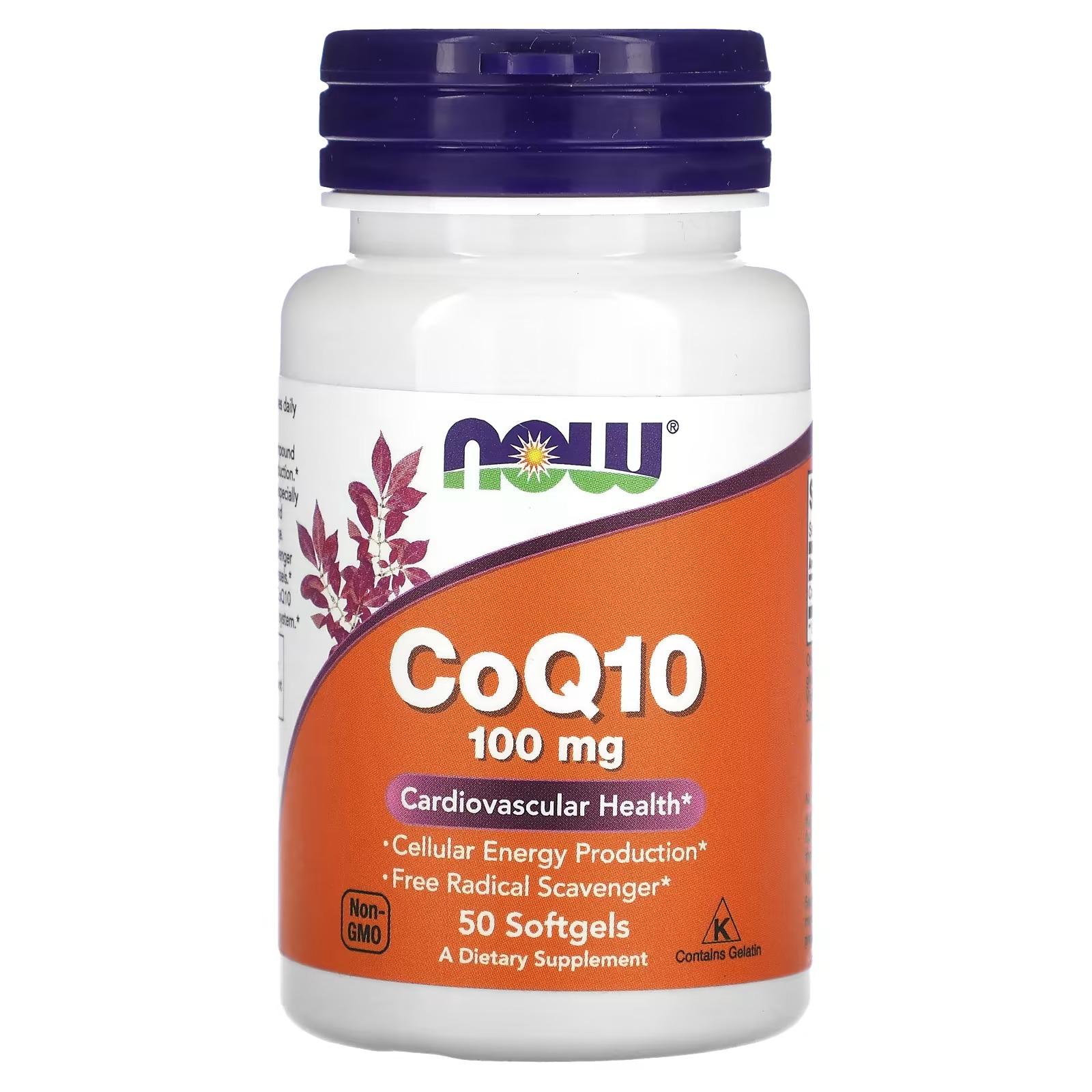 NOW Foods CoQ10 100 mg Cellular Energy Production 50 Softgels