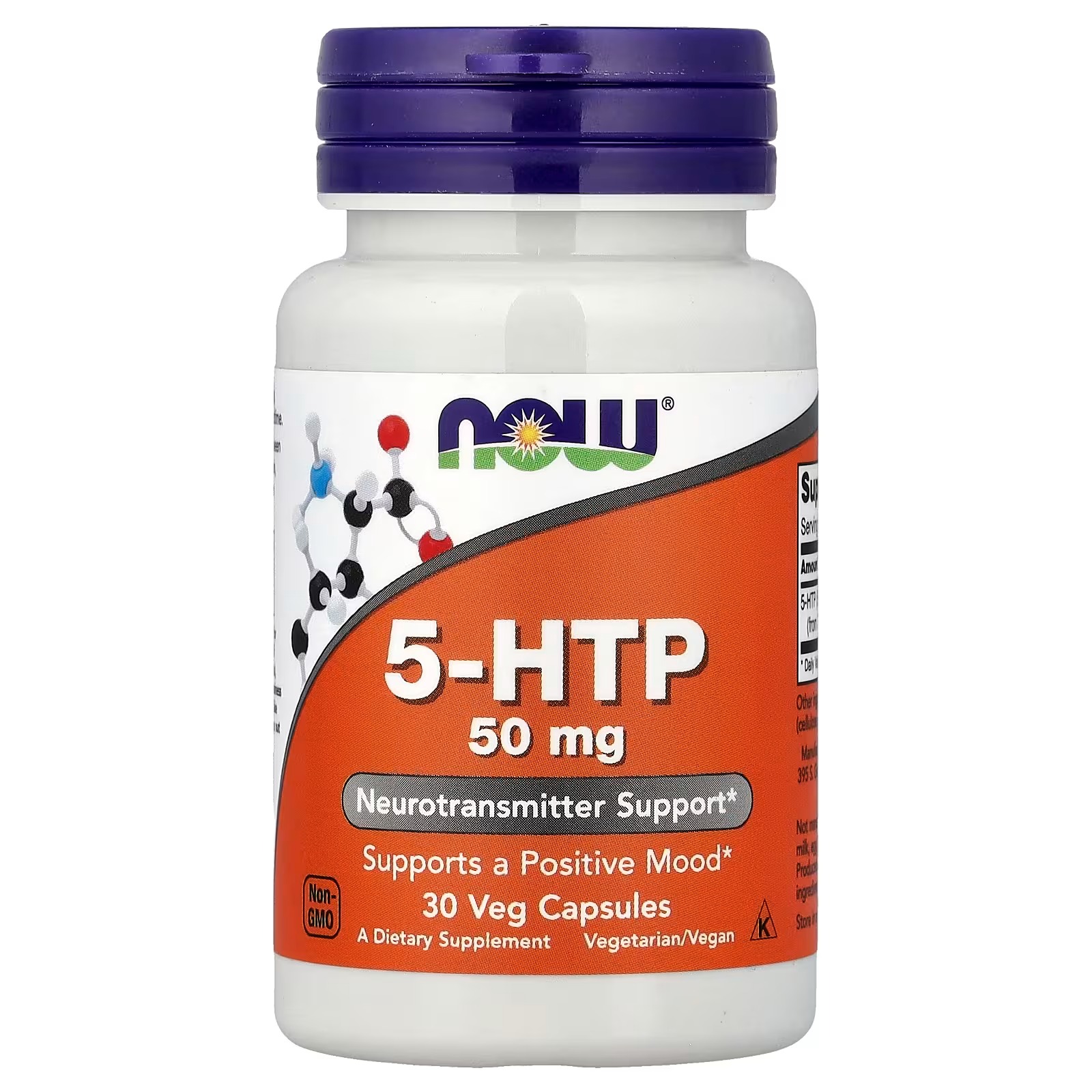 NOW Foods 5-HTP 50 mg Supports a Positive Mood 30 Capsules