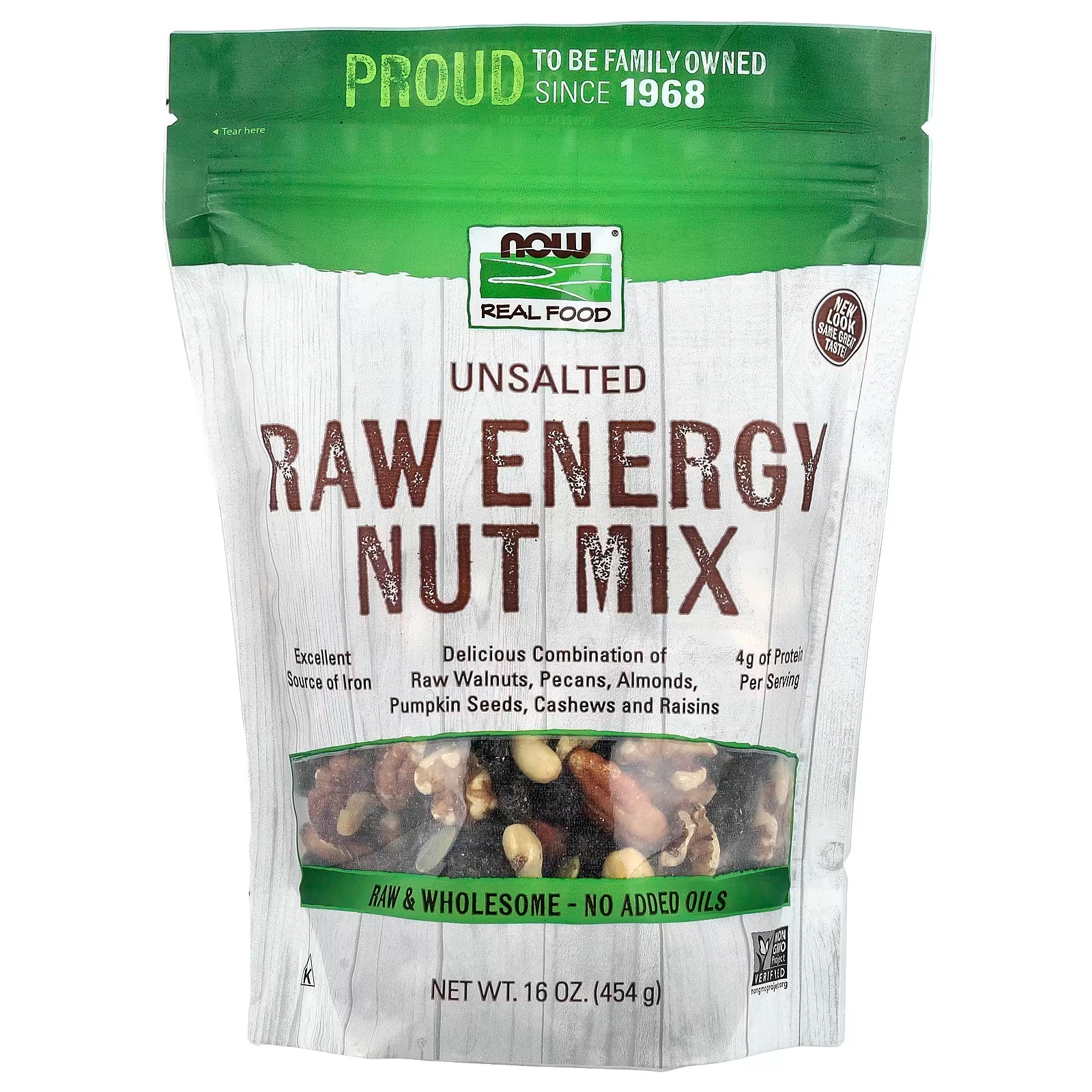NOW Foods Real Food Raw Energy Nut Mix Unsalted 454 g