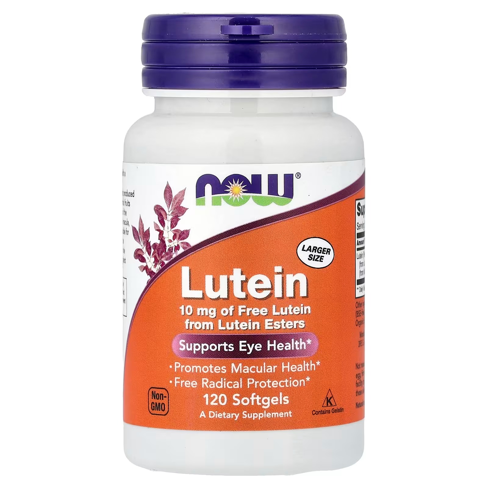 NOW Foods Lutein 10 mg Supports Eye Health 120 Softgels