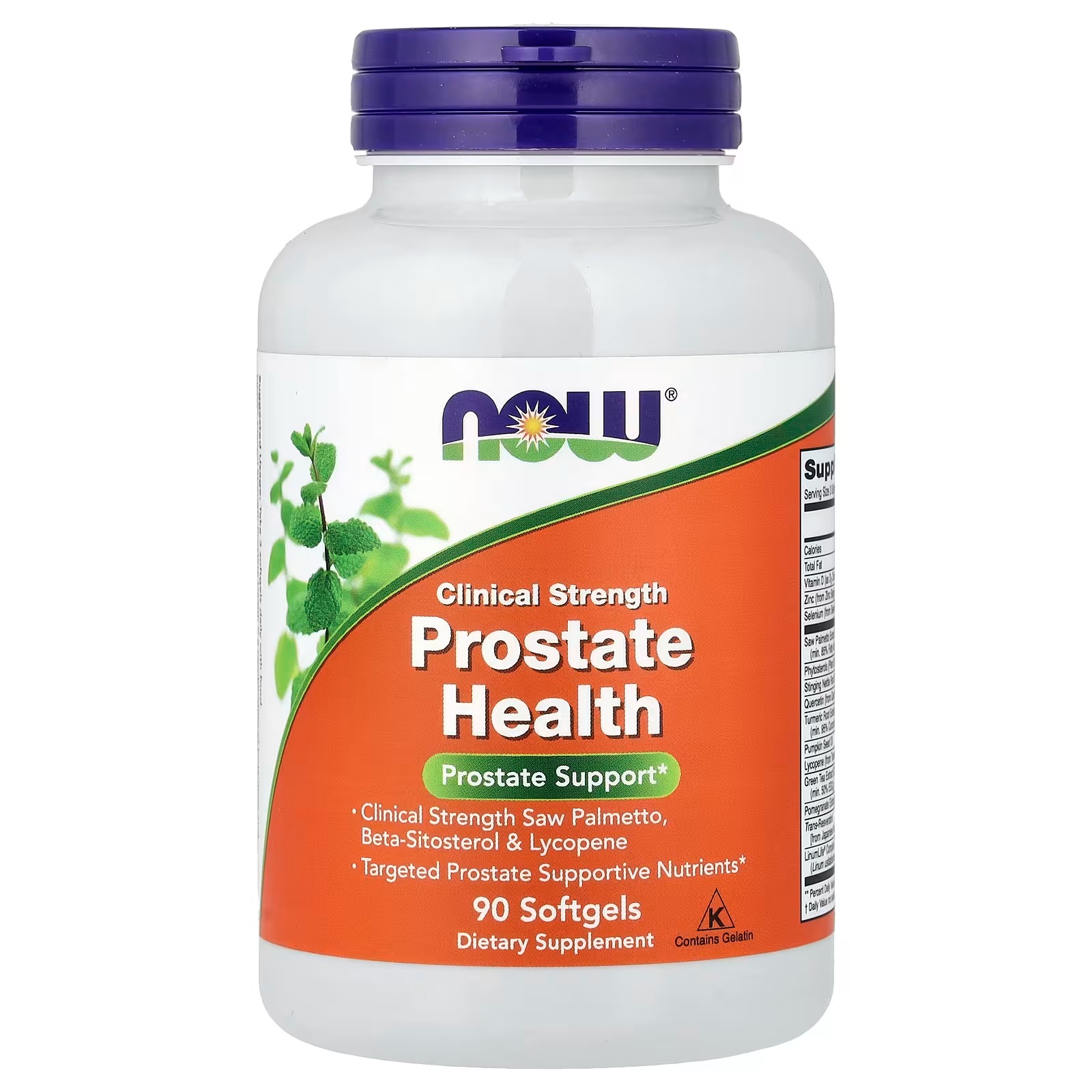 NOW Foods Prostate Health Clinical Strength Saw Palmetto Beta-Sitosterol & Lycopene 90 Softgels
