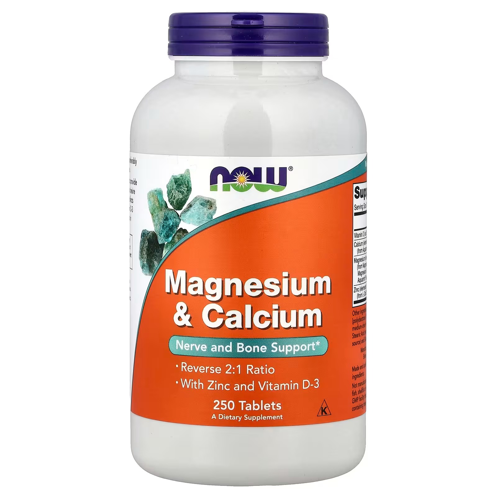 NOW Foods Magnesium & Calcium With Zinc and Vitamin D-3 100 Tablets