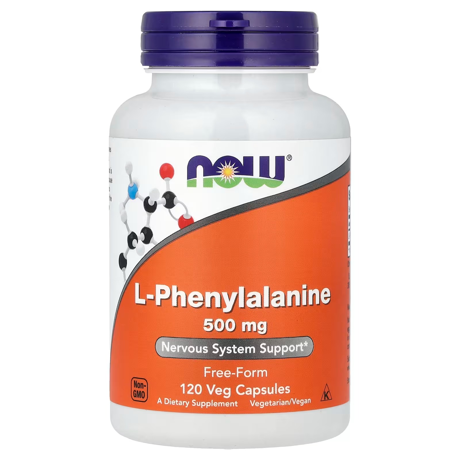 NOW Foods L-Phenylalanine 500 mg Nervous System Support Amino Acid 120 Capsules