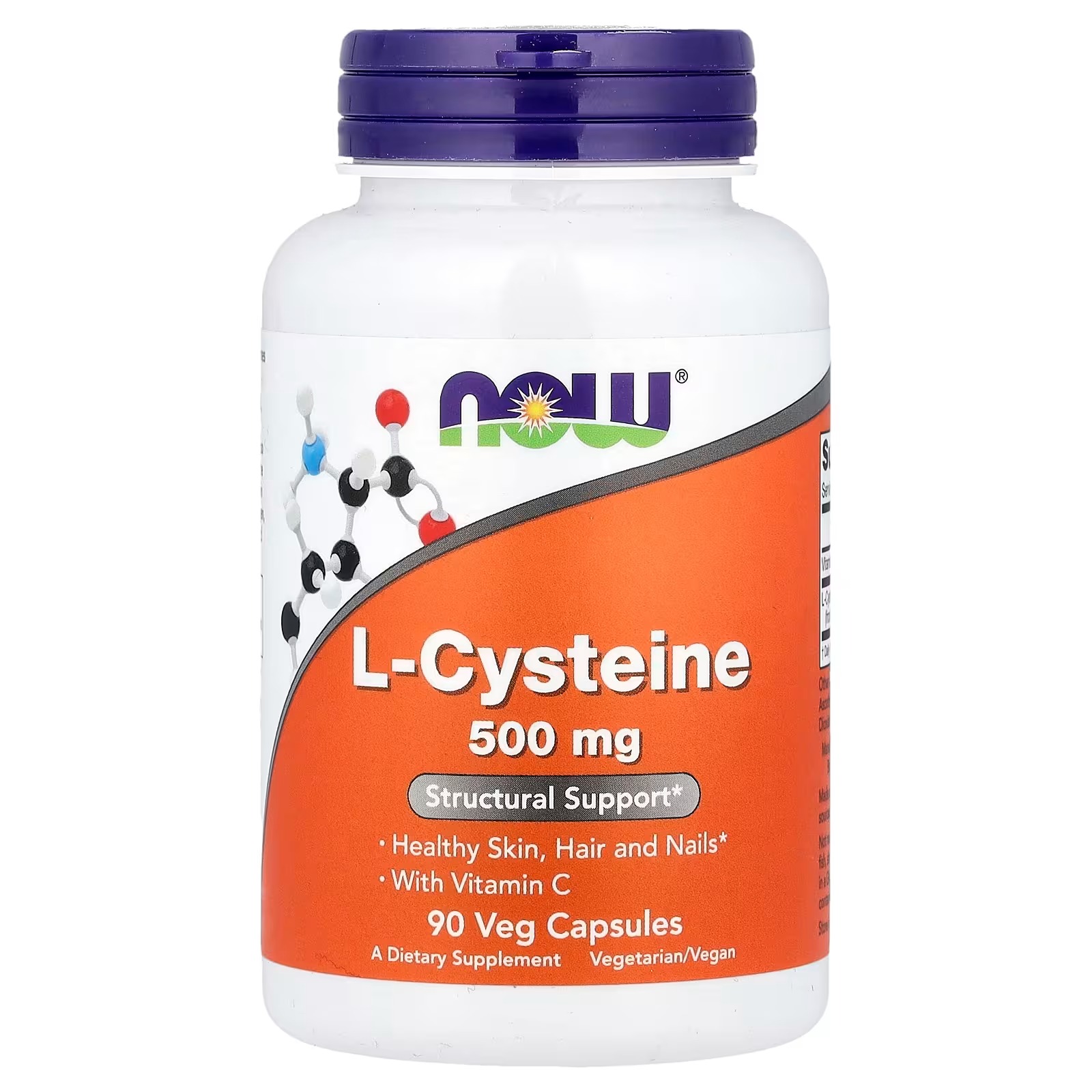 Now Foods L-Cysteine 500 mg Skin Hair and Nails 90 Capsules