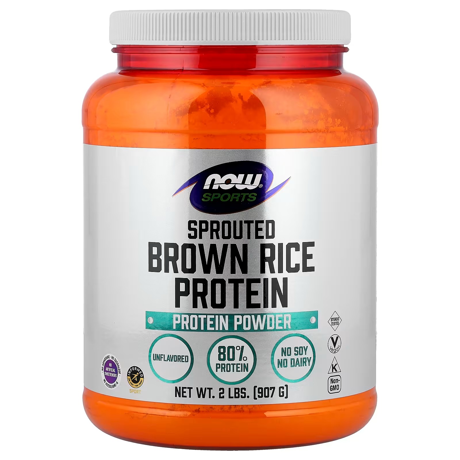NOW Foods Sports Sprouted Brown Rice Protein Powder Unflavored (907 g)