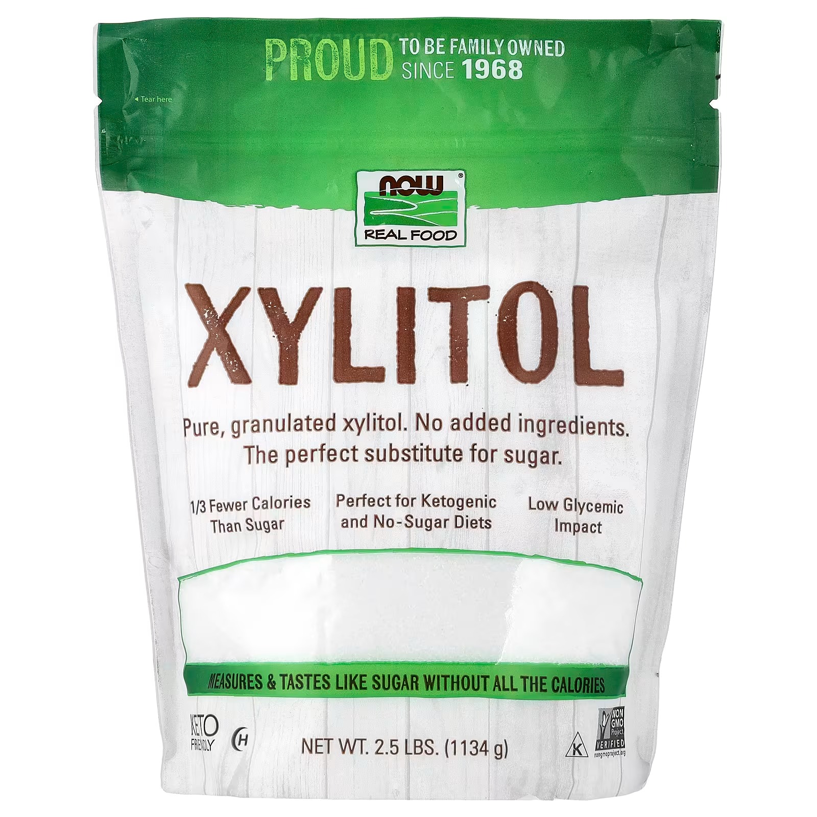 NOW Foods Xylitol Pure with No Added Ingredients, Keto-Friendly Low Glycemic Impac, Low Calorie 1134 g