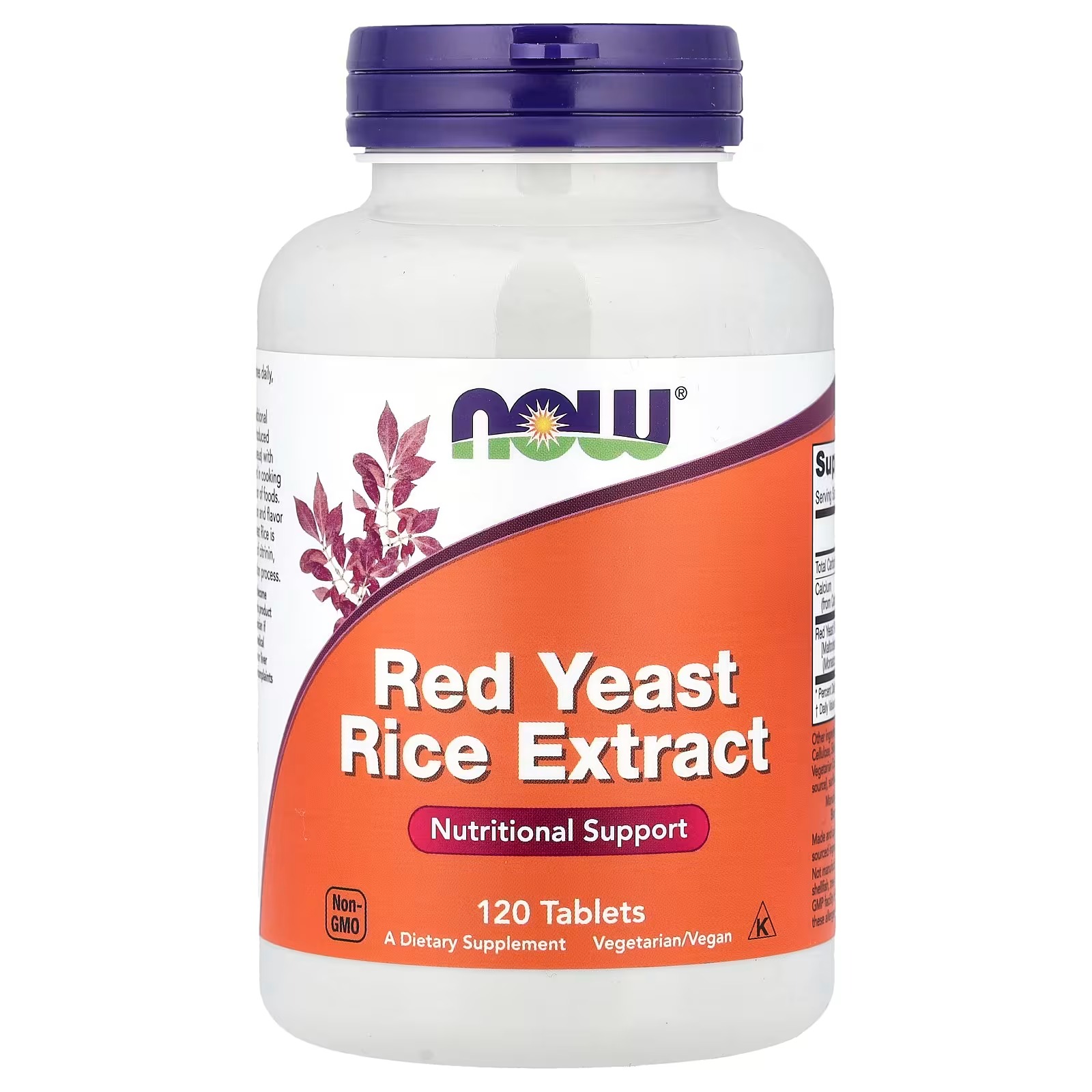 NOW Foods Red Yeast Rice (Monascus purpureus) 1,200 mg Nutritional Support 120 Tablets