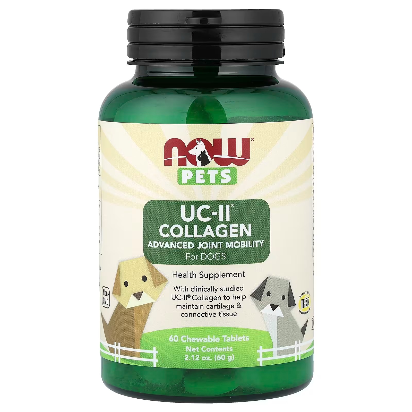 NOW Foods Pets UC-II® Collagen Advanced Joint Mobility For Dogs 60 Chewable Tablet