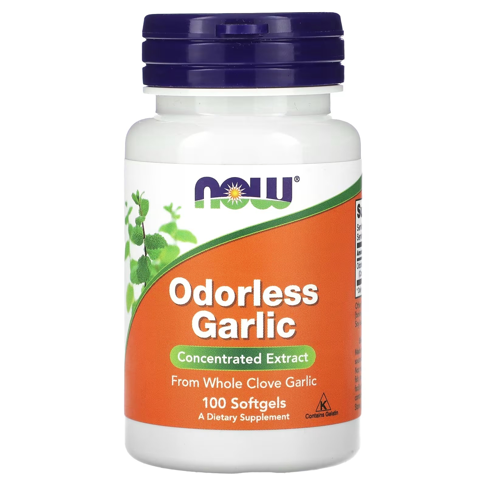 NOW Foods Odorless Garlic (Allium sativum) Concentrated Extract 100 Softgels