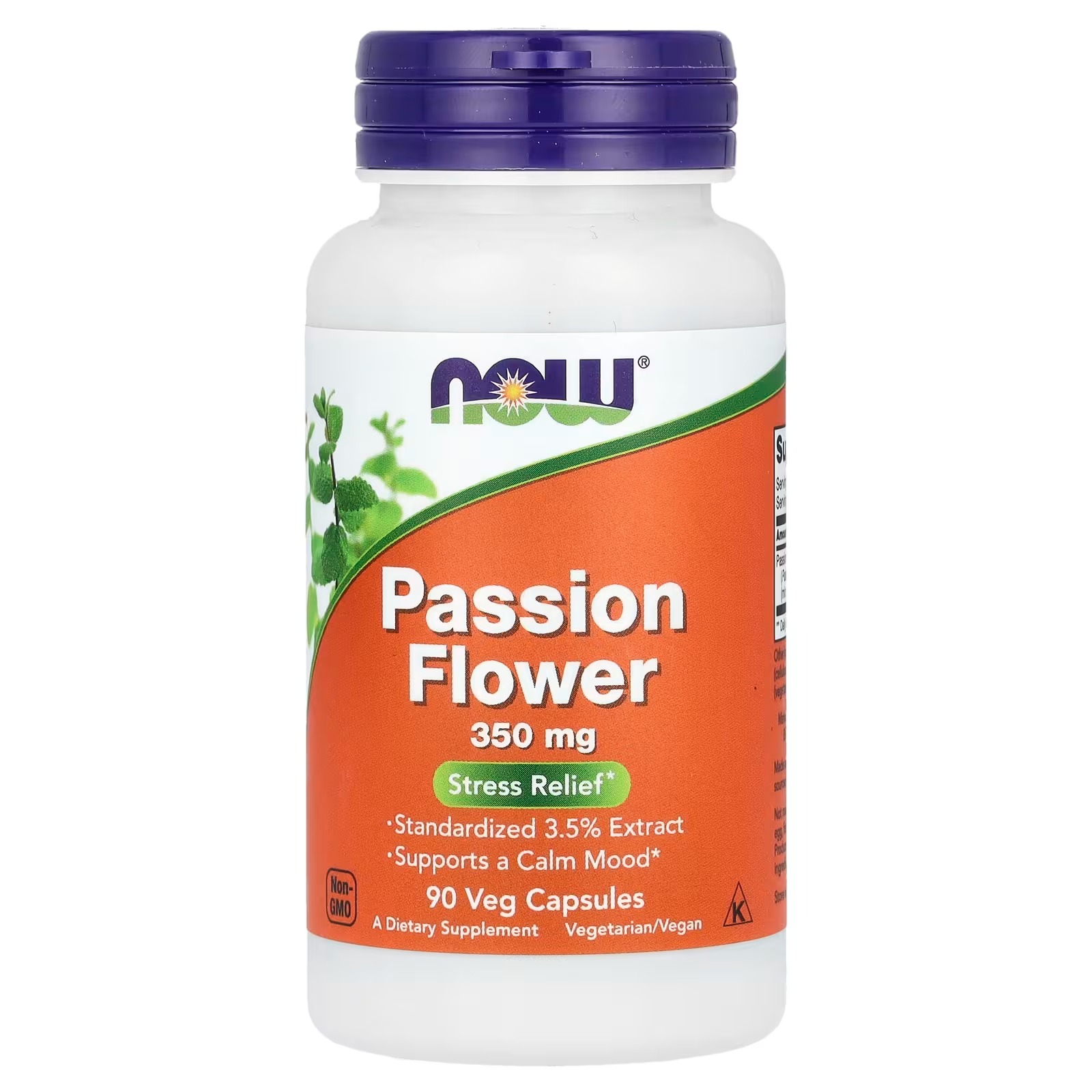 NOW Foods Passion Flower 350 mg 90 Veg Capsules