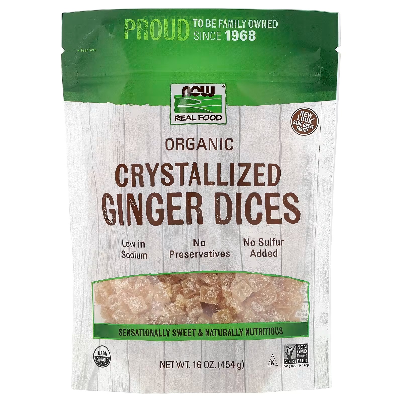 NOW Foods Organic Crystallized Ginger Slices Low-Sodium Sulfur-Free Preservative
